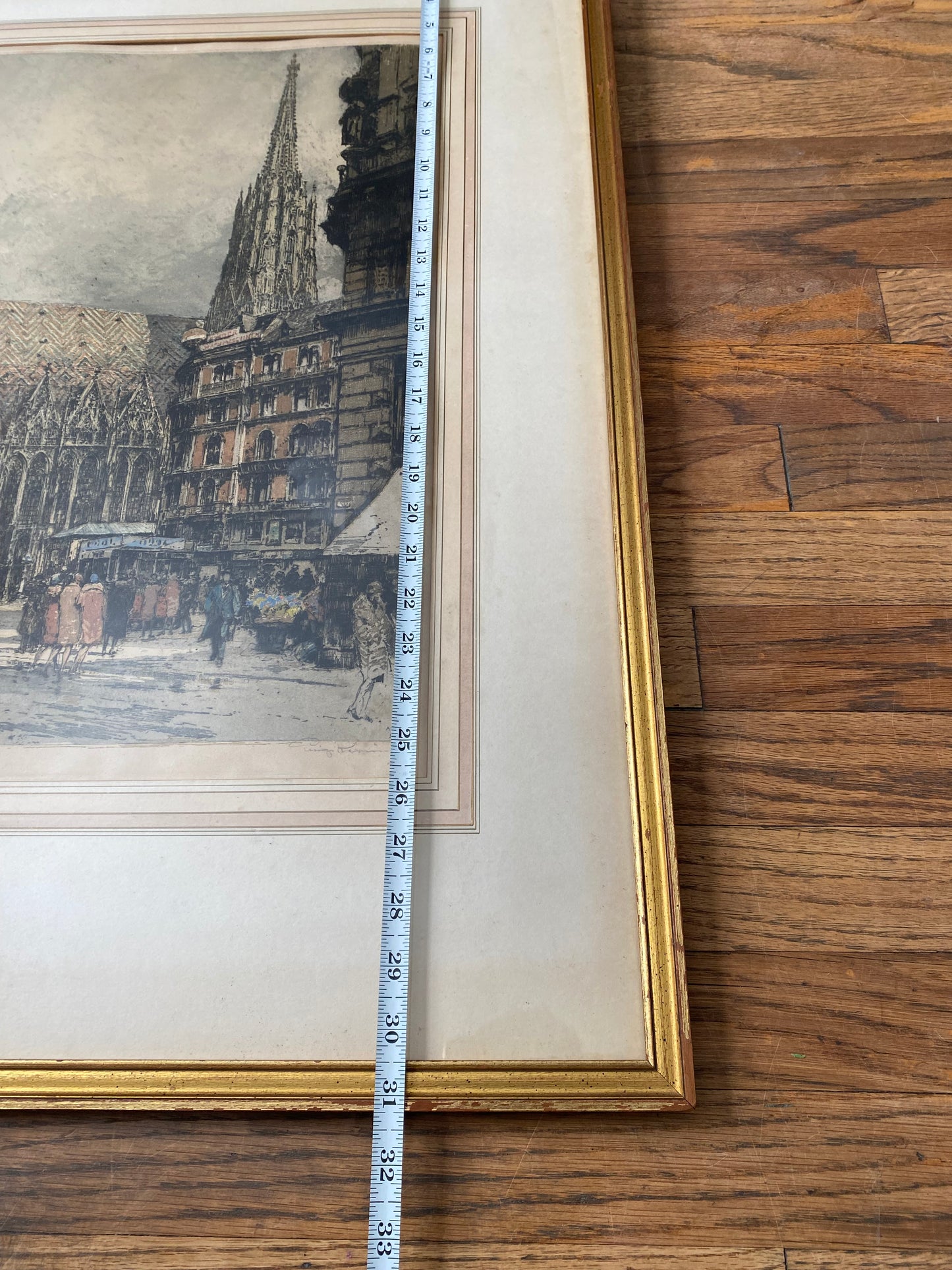 Luigi Kasimir Hand-Colored Etching “St. Stephen’s Cathedral Vienna” — Signed 1928, Limited Edition