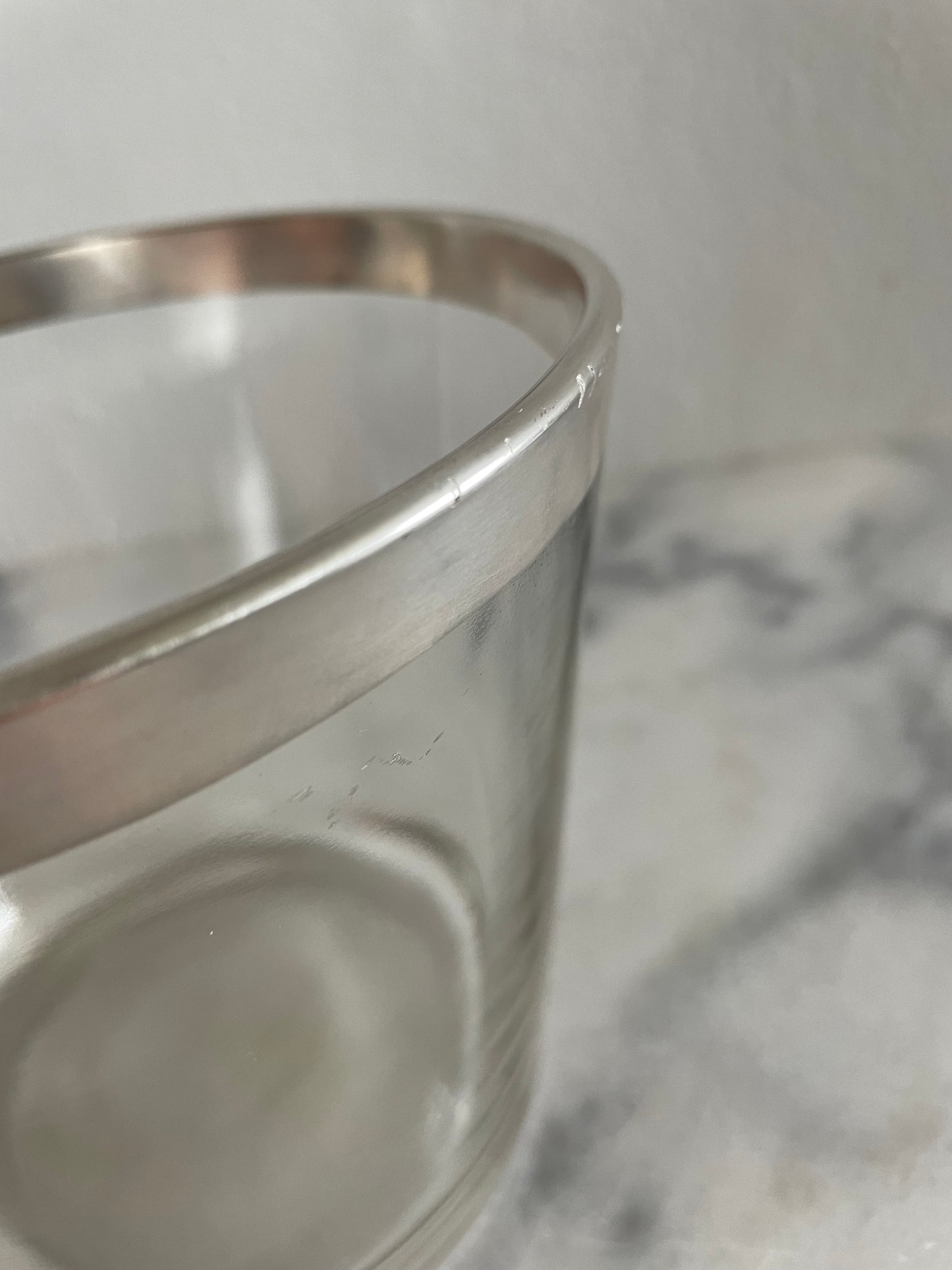 Dorothy Thorpe Mid-Century 1960s Silver-Rimmed Barware Ice Bucket
