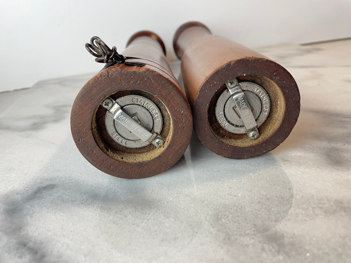 Mid 20th Century Unique Woodcraft Salt & Pepper Grinders - Pair