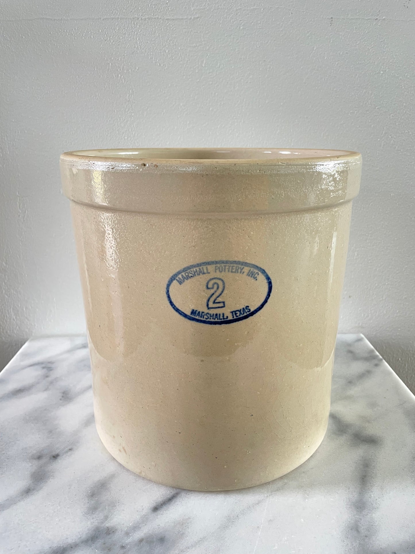 Vintage Marshall Pottery Two Gallon Fermenting Crock Farmhouse Country Storage Vessel