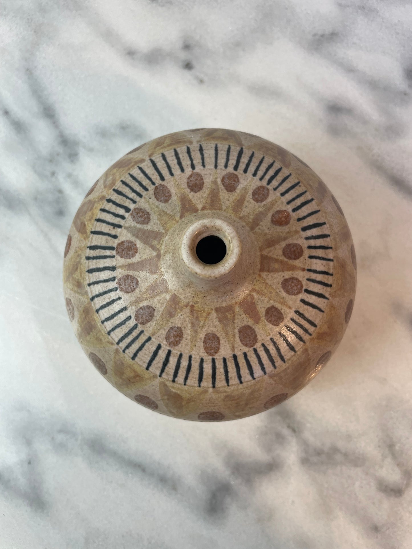 Mid 20th Century Ceramic Weedpot With Archaizing Decoration