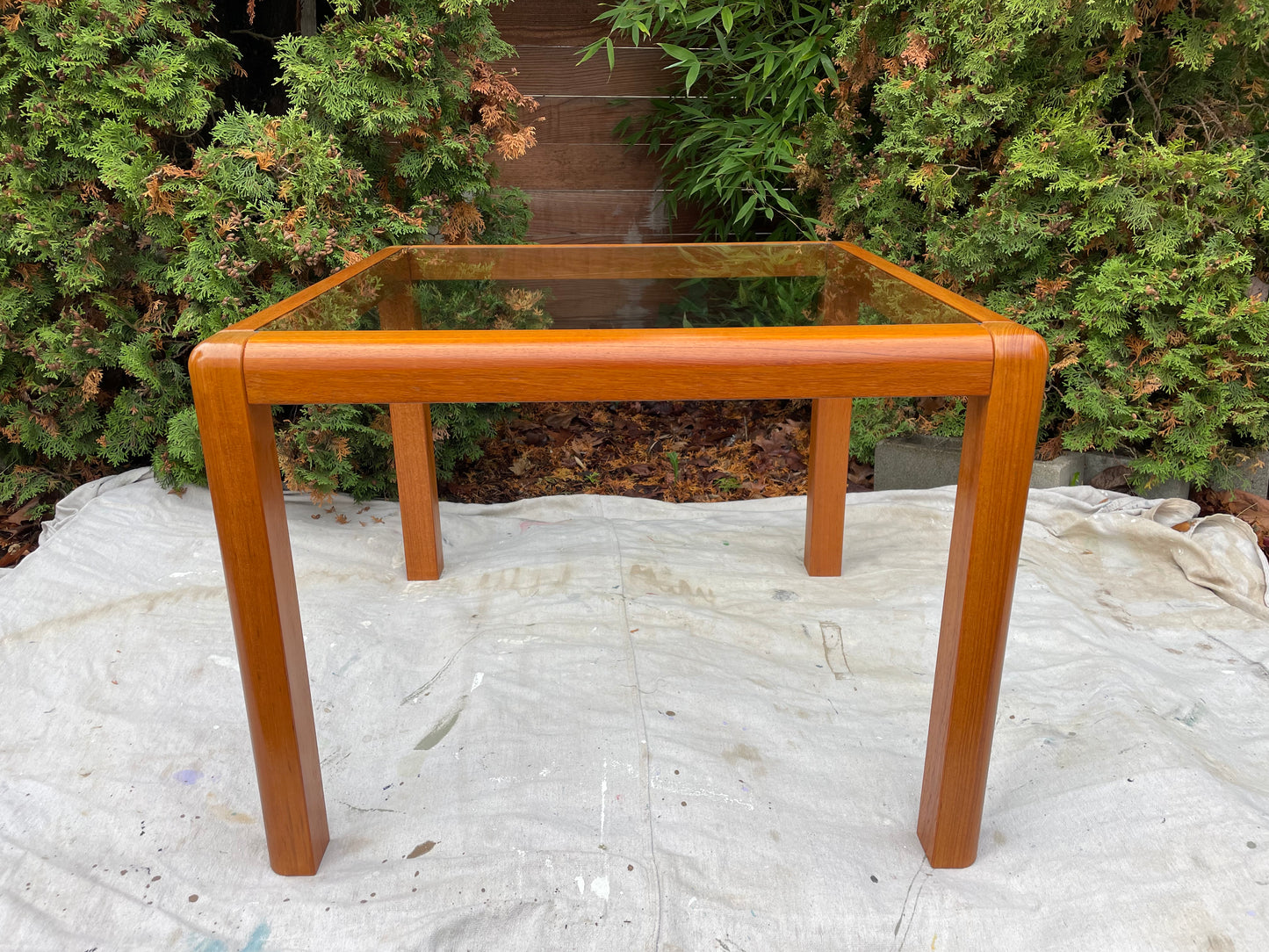 Trioh-Mobler Teak & Glass Side Table Danish Modern, C. 1960s