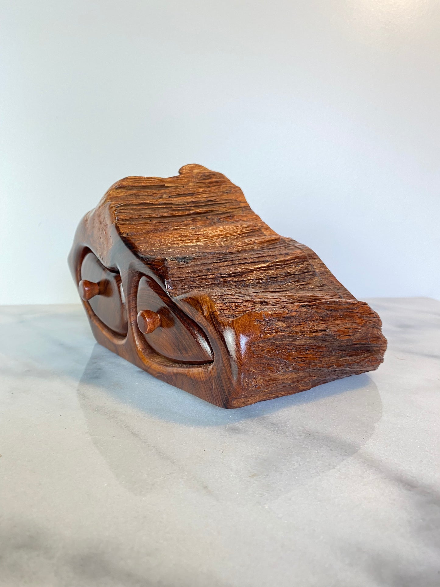 Mid 20th Century Studio Craft Raw Edge Tropical Hardwood Jewelry Box by Galería Arenal