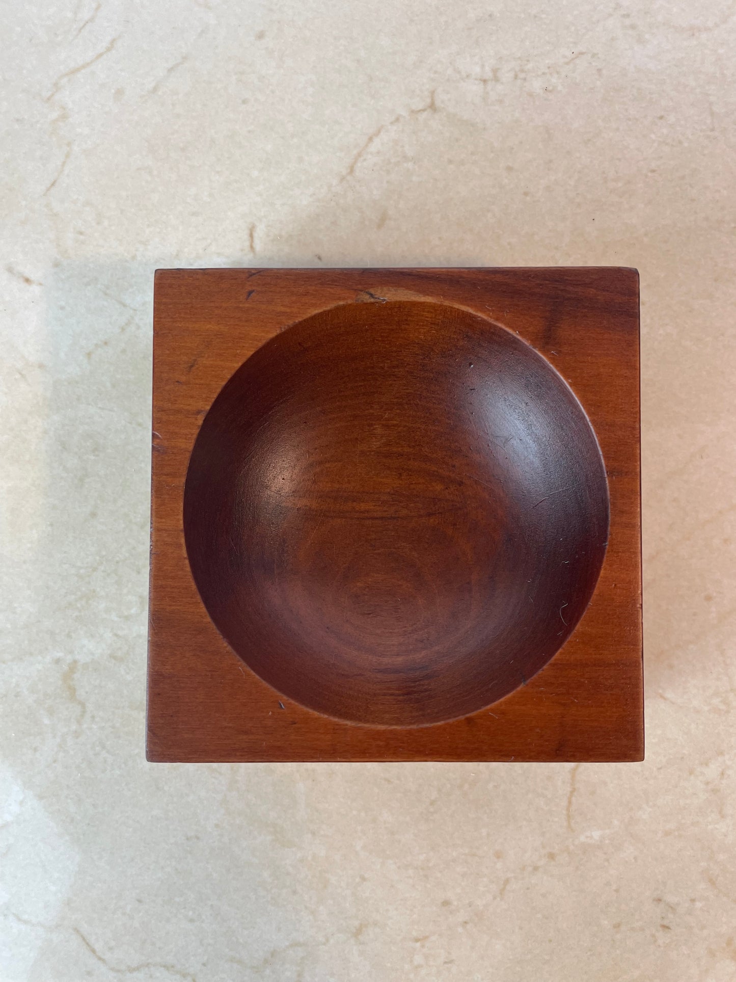 Vintage Studio Craft Modern Teak Cube Catchall / Vide-Poch