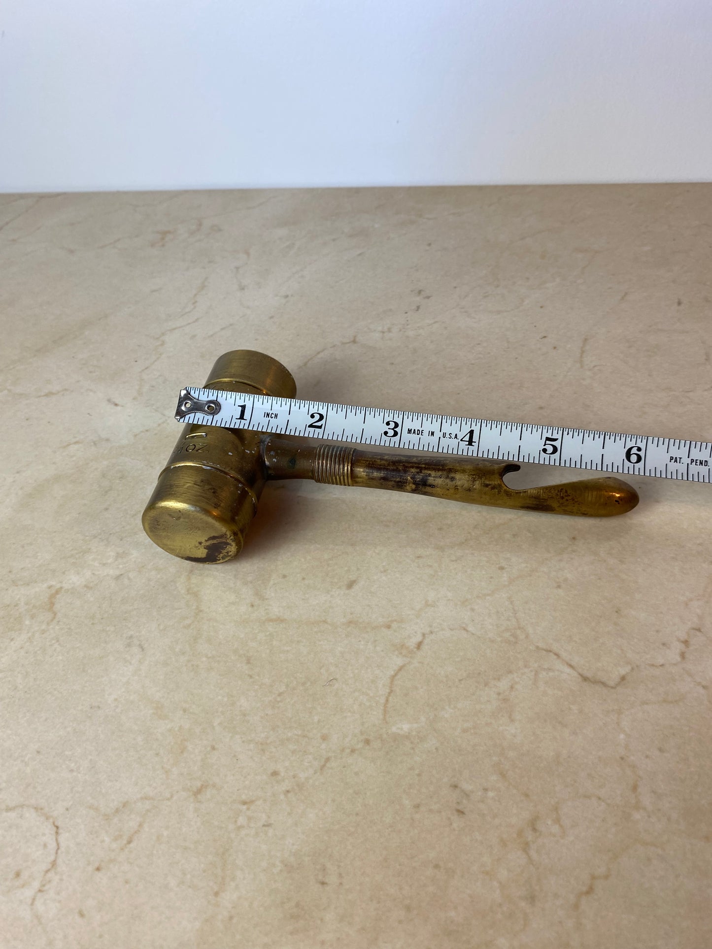 Vintage Chase Usa Art Deco Brass Jigger With Bottle Opener