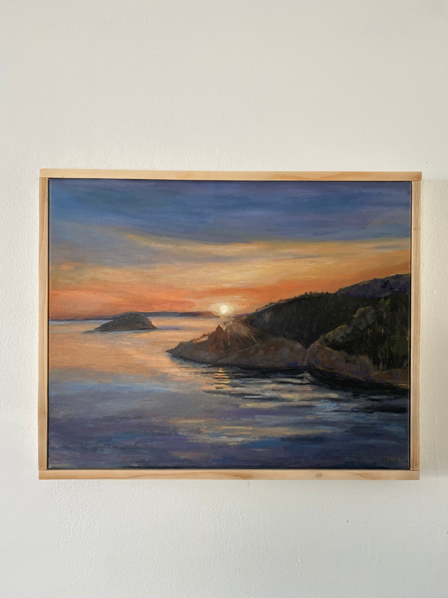 Original Pacific Northwest Landscape Painting – Deception Pass by Francisco Peña – Framed 17” X 21”