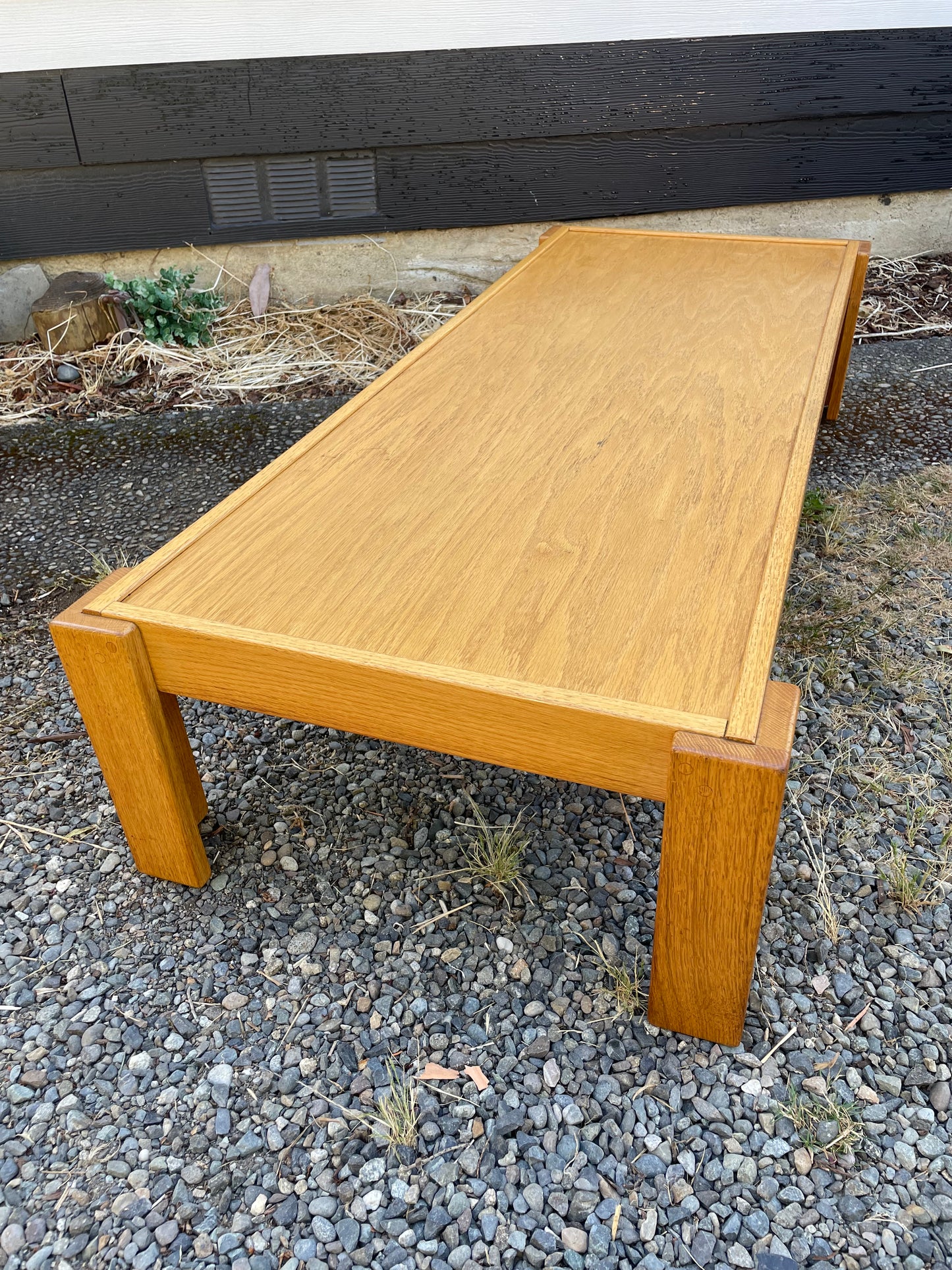 1970s Late Modern Japanese Style Low Oak Coffee Table in the Style of Tage Poulsen