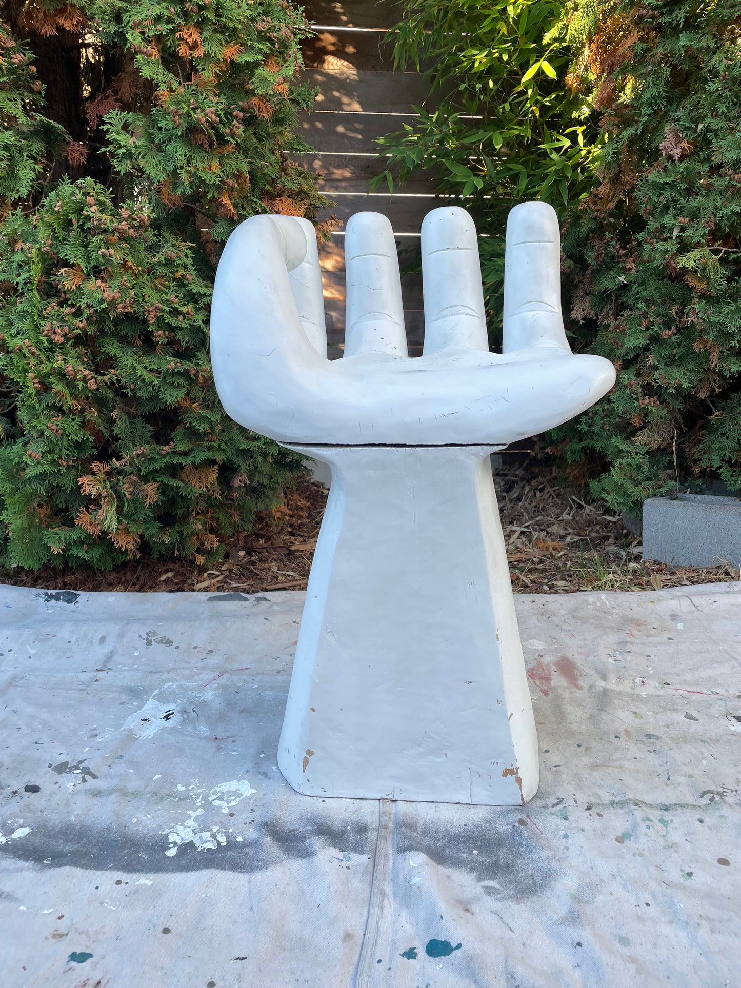 1970s Vintage Wooden Hand Chair – Sculptural Surrealist Art Seat