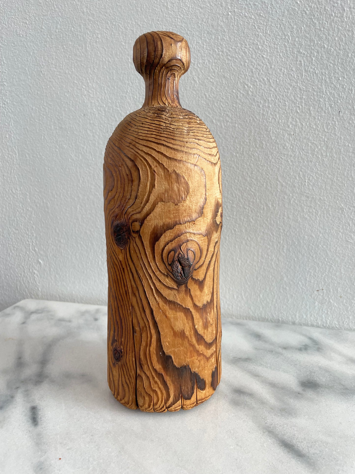 Vintage Robert Cumpston Handmade Wood Rustic Weedpot Bottle Form