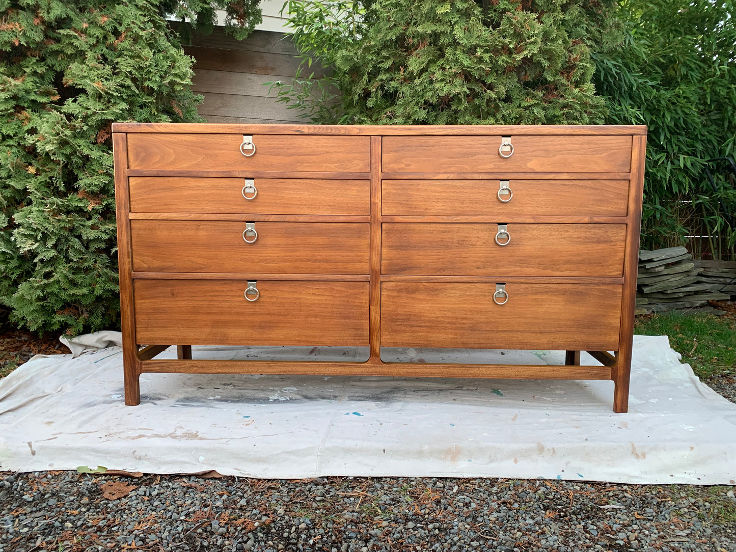 Mid-Century Modern Eight-Drawer Dresser With Mirror by Drexel