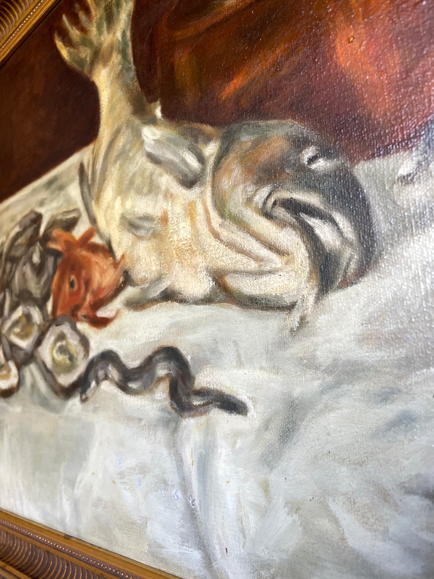 Karen Chase Frazee After Édouard Manet's Painting Titled Fish Still Life or Still Life With Carp