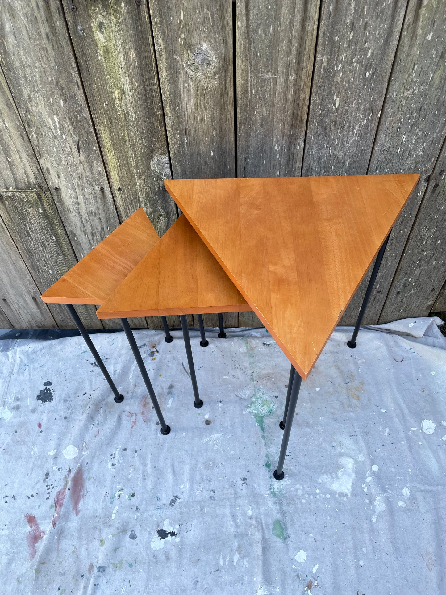 Mid 20th Century Mid-Century Modern Triangle Nesting Tables - Set of 3