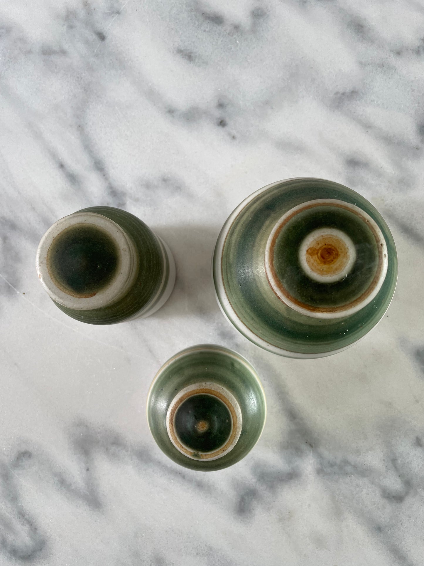 Mid 20th Century Studio Ceramic Jars With Lids - Set of 3