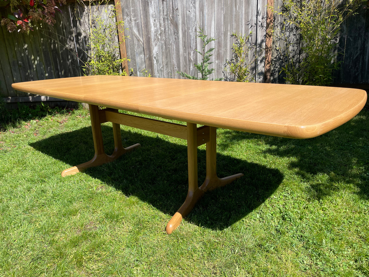 Ansager Mobler Danish Modern Blonde Expandable Pedestal Dining Table