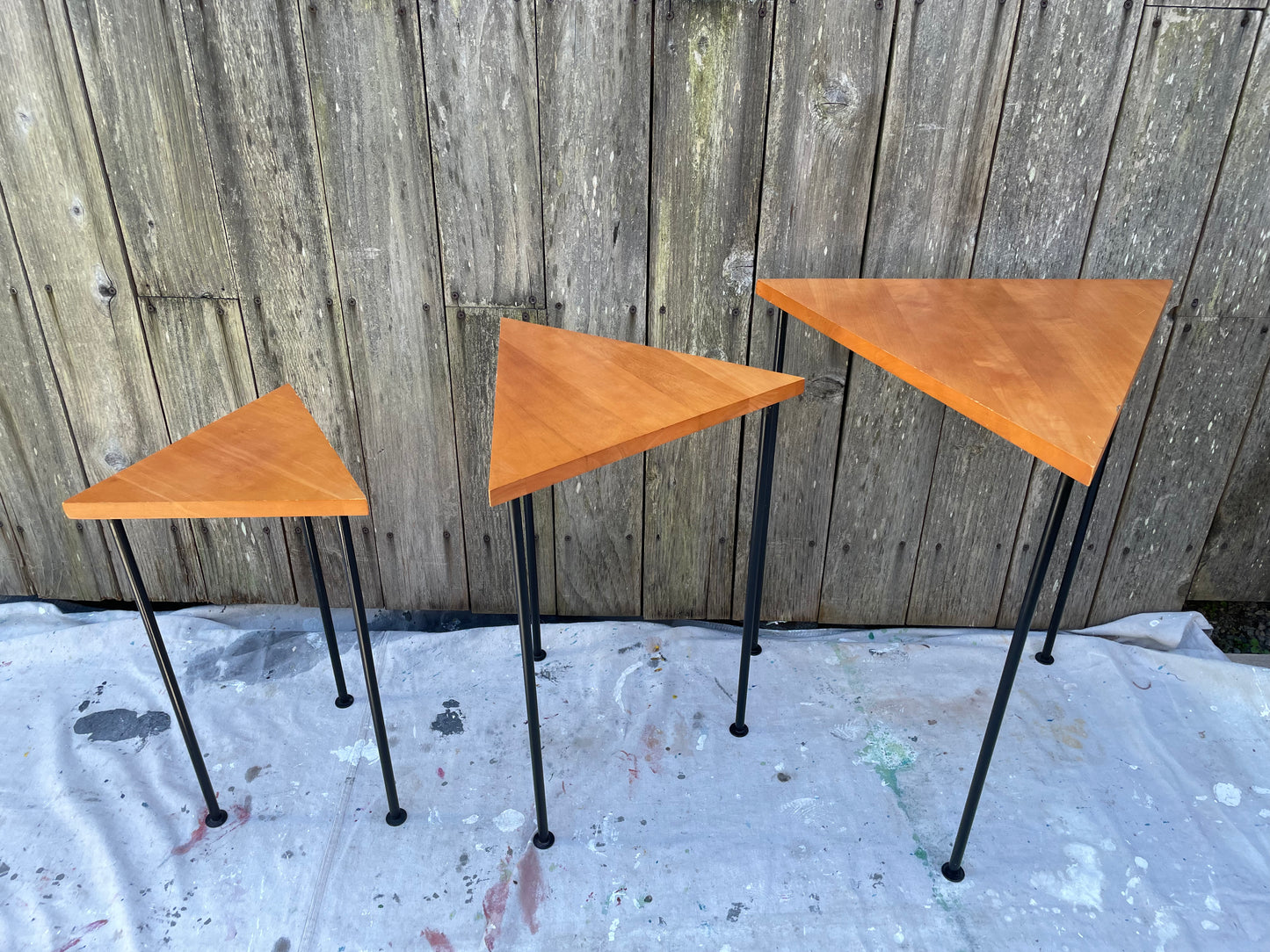 Mid 20th Century Mid-Century Modern Triangle Nesting Tables - Set of 3