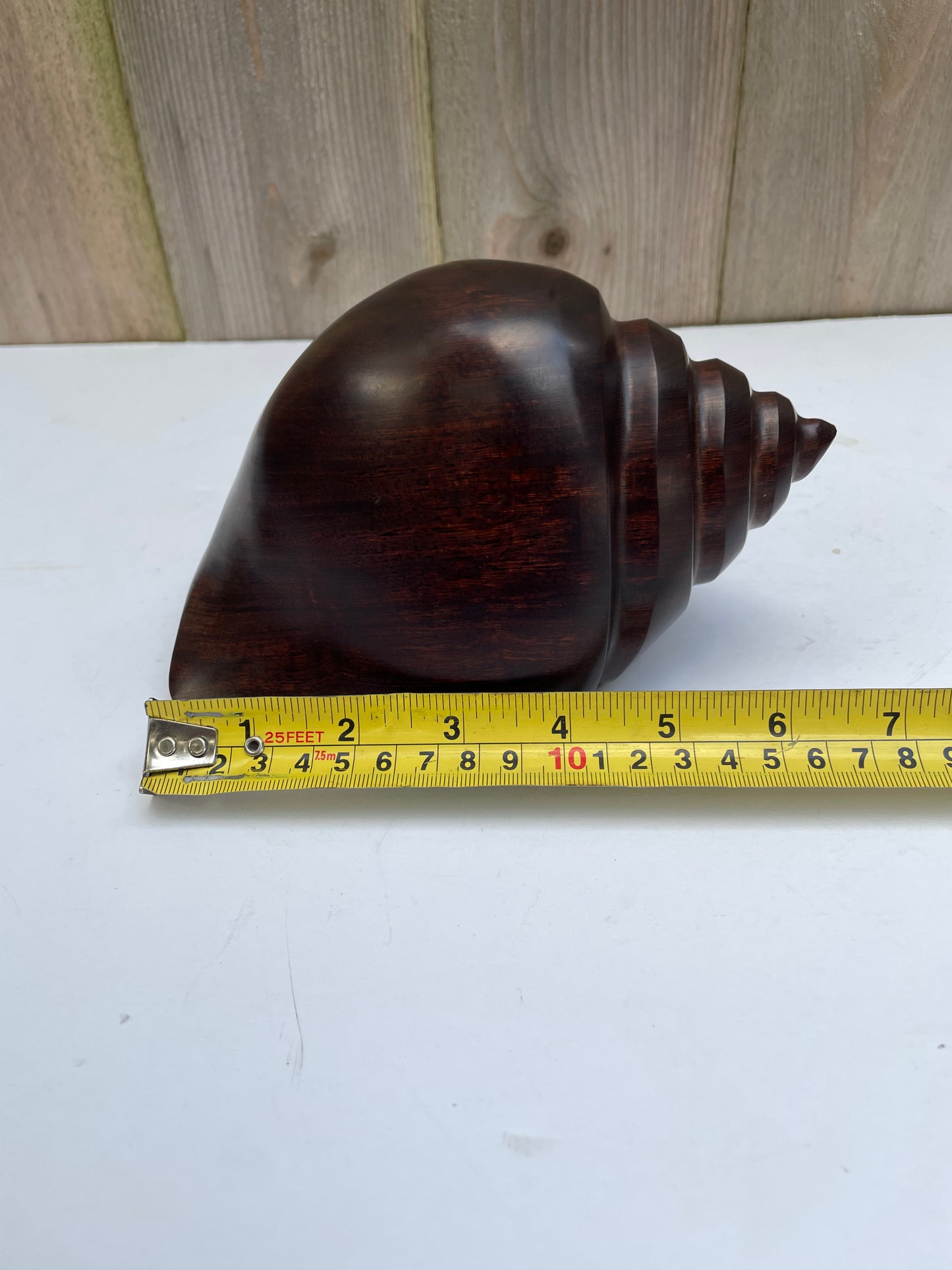 Mid 20th Century Carved & Polished Rosewood Conch Shell