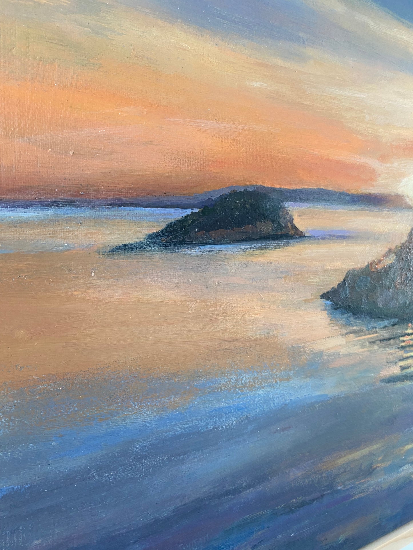 Original Pacific Northwest Landscape Painting – Deception Pass by Francisco Peña – Framed 17” X 21”