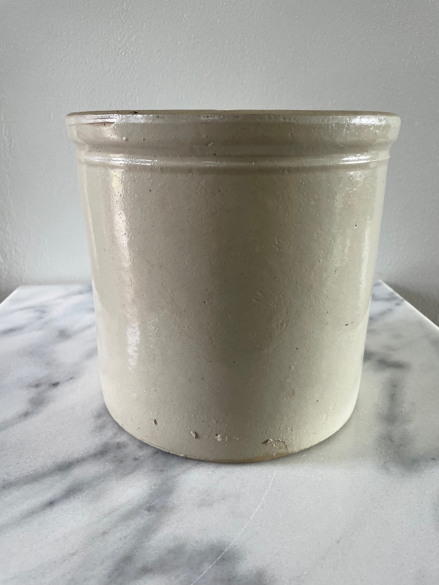 Mid 20th Century Earthenware Pottery Fermenting Crock Farmhouse Country Storage Vessel
