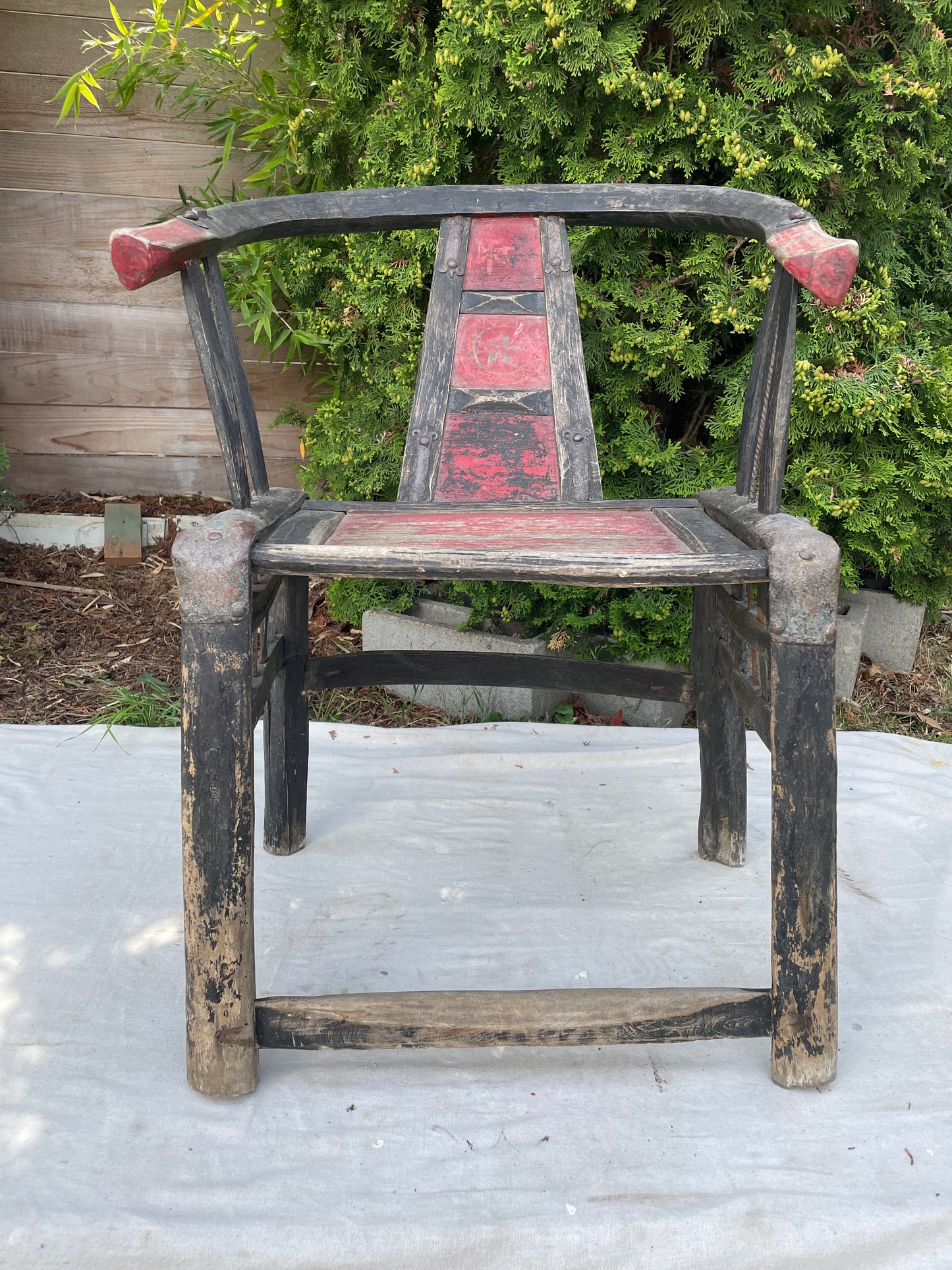 Late 19th-Early 20th Century Chinese Horseshoe Back Armchair