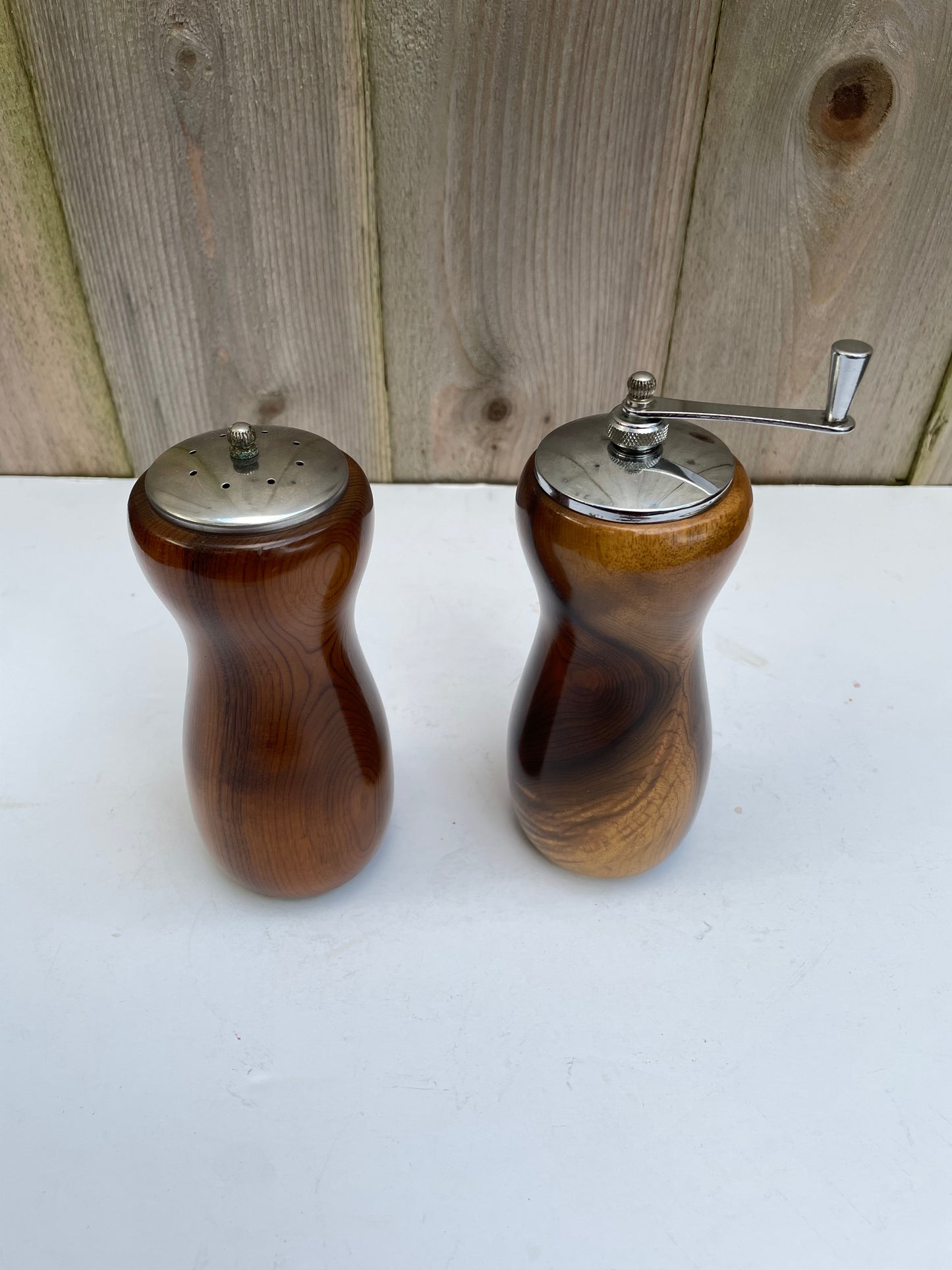 Mid-Century Hardwood Salt & Pepper Shakers- a Pair