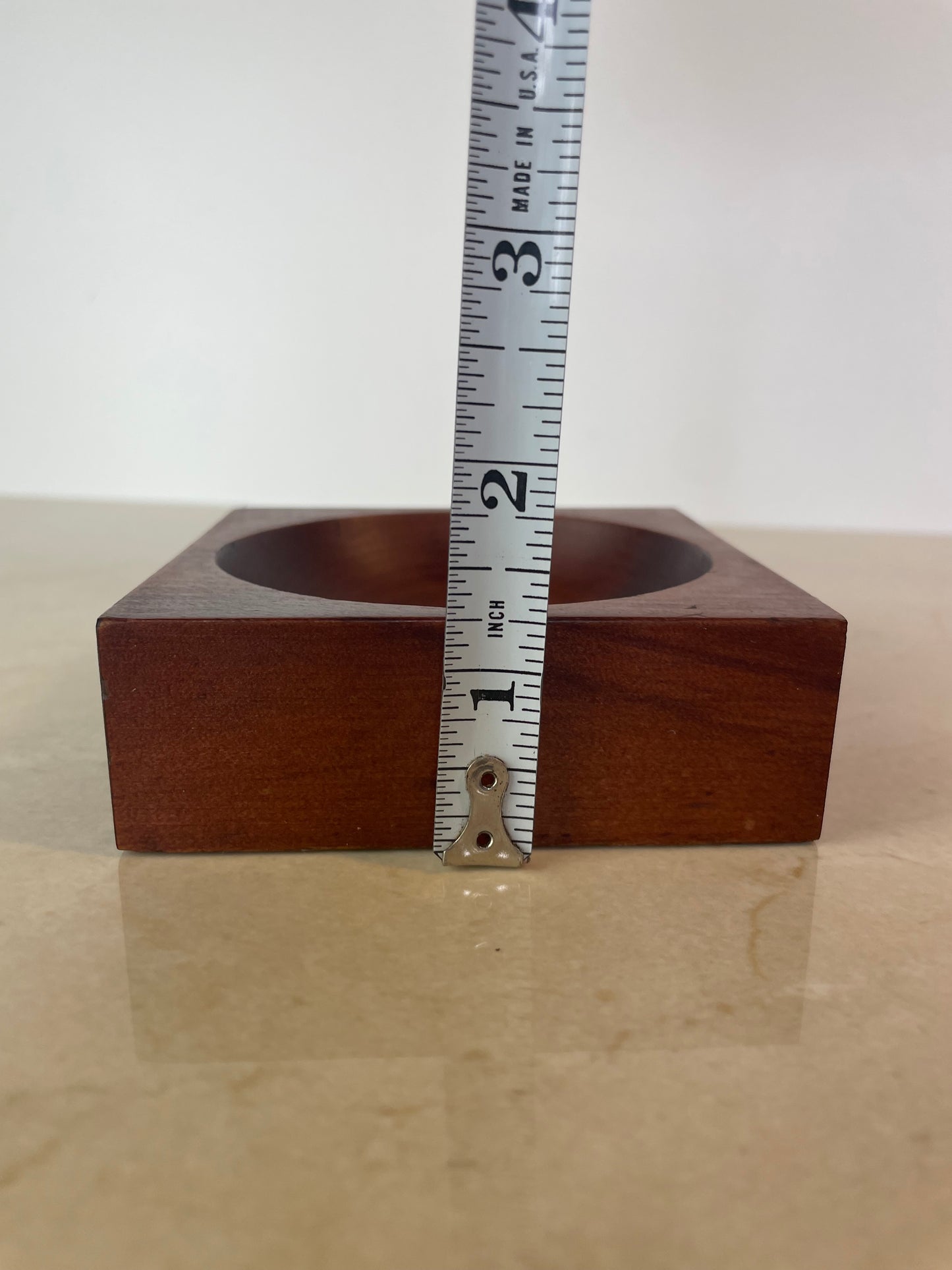Vintage Studio Craft Modern Teak Cube Catchall / Vide-Poch