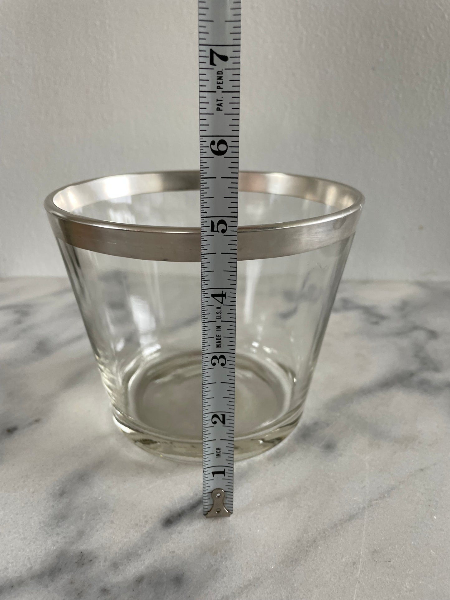 Dorothy Thorpe Mid-Century 1960s Silver-Rimmed Barware Ice Bucket