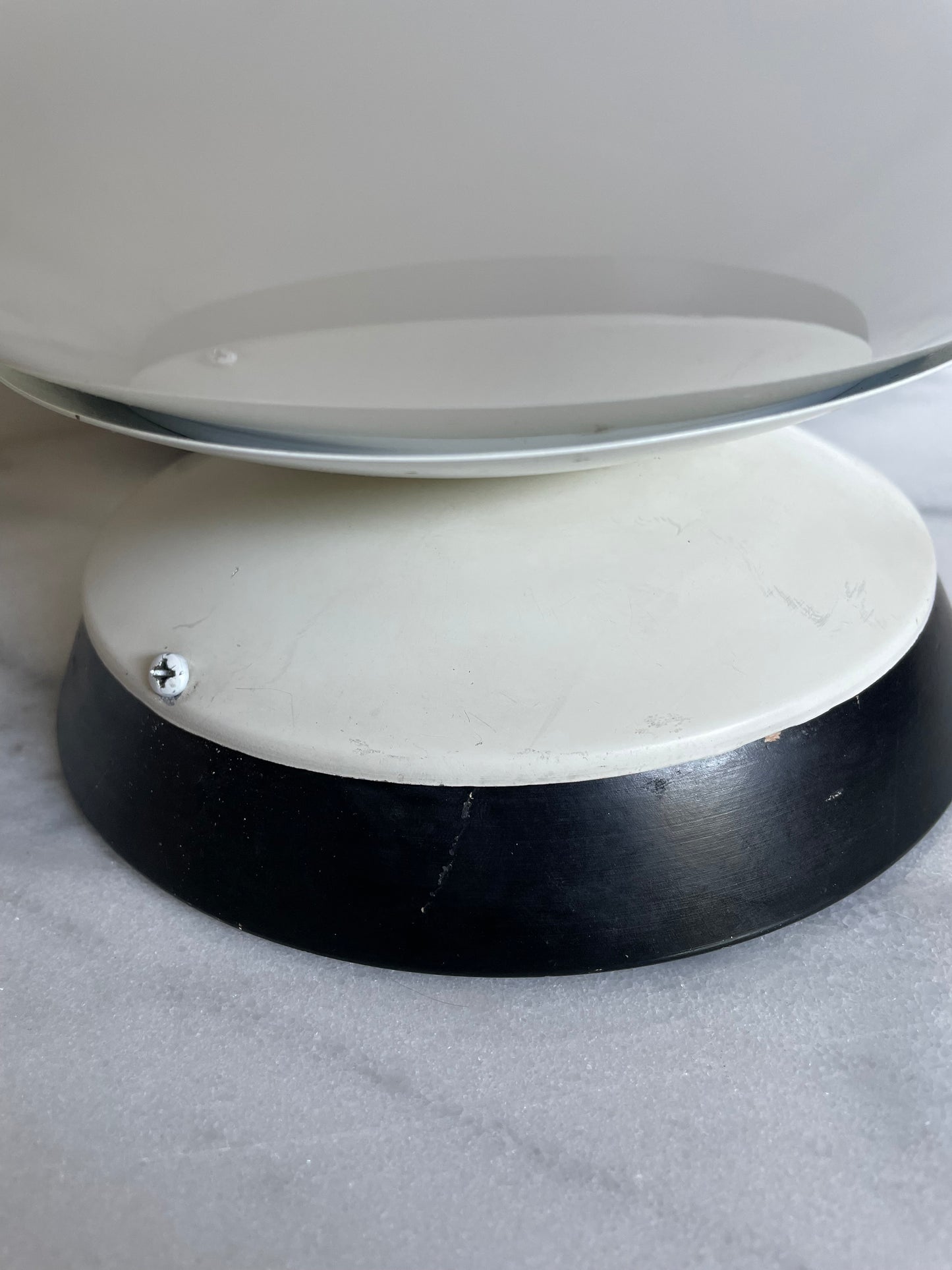 Mid-Century Space Age Opaline Glass Orb Table Lamp