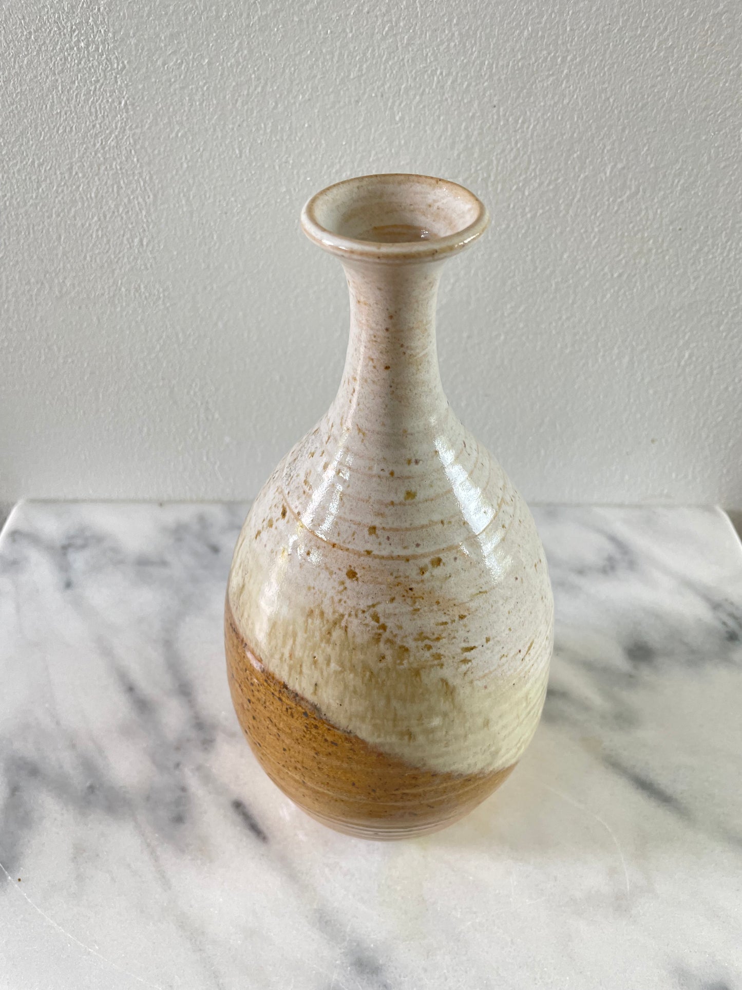 Mid-Century Signed Studio Ceramic Bottle Form Vase