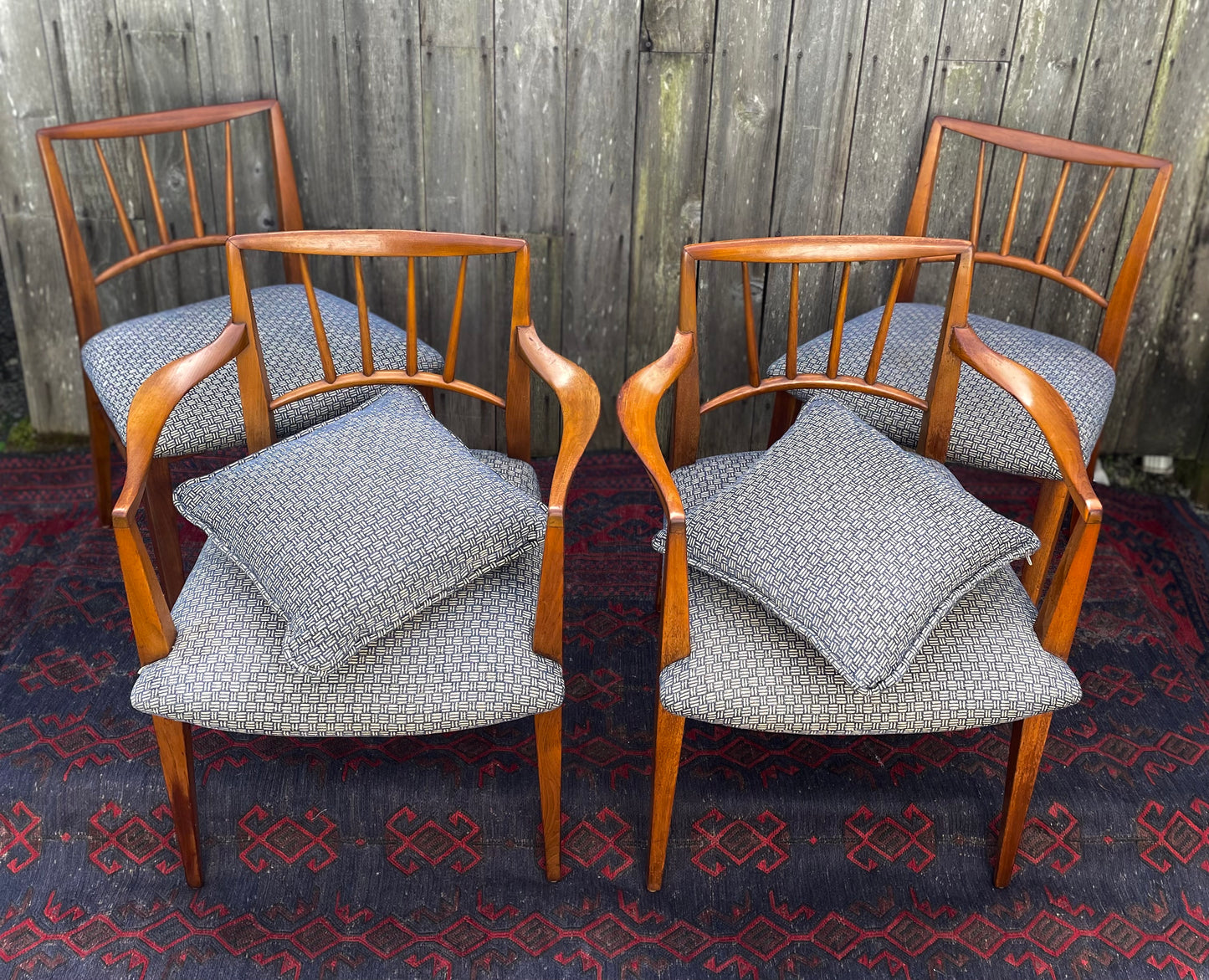 Mid 20th Century Edward Wormley for Dunbar Spindle Back Dining Chairs Set of 4