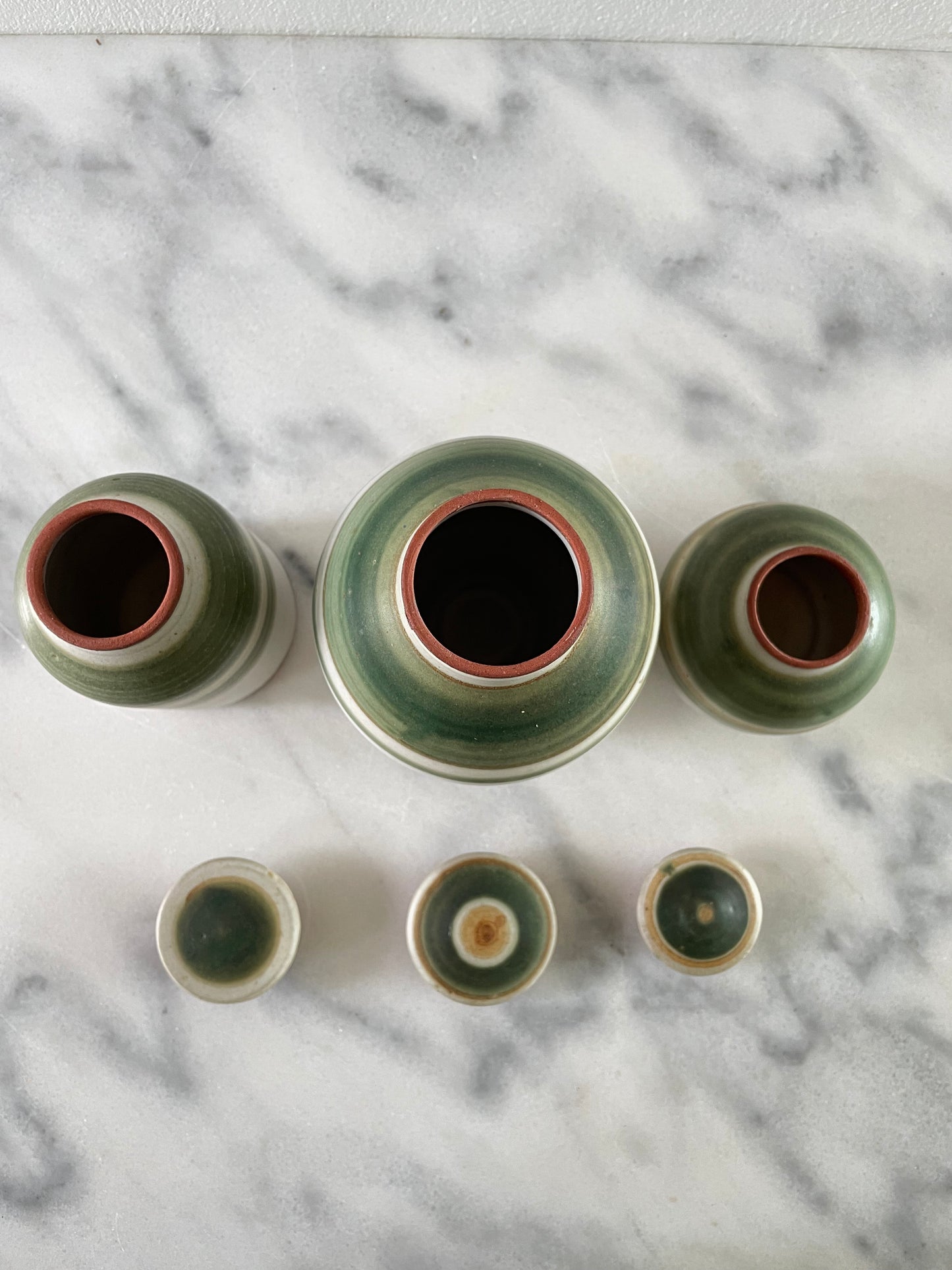 Mid 20th Century Studio Ceramic Jars With Lids - Set of 3