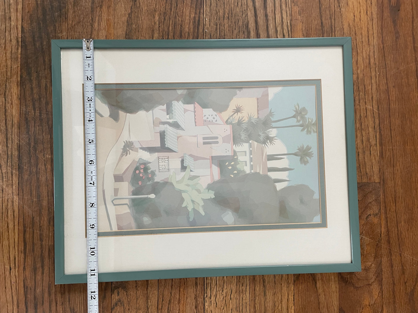 Vintage "Graciosa" Serigraph by William Buffett, Framed 1980s Pastel Mediterranean Cityscape Print
