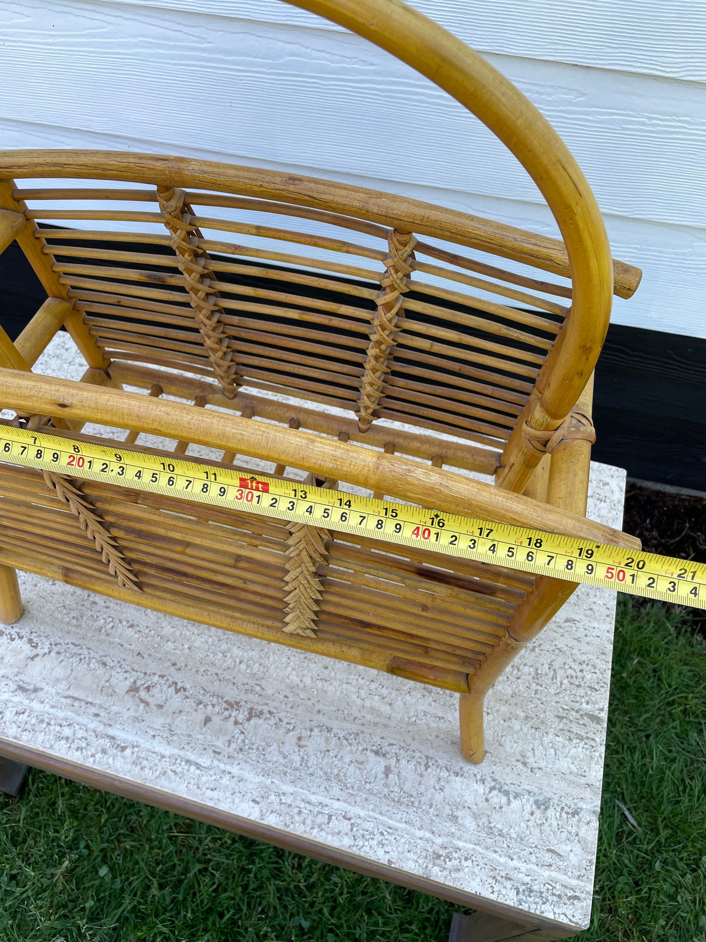 Vintage Boho Bamboo Magazine Rack