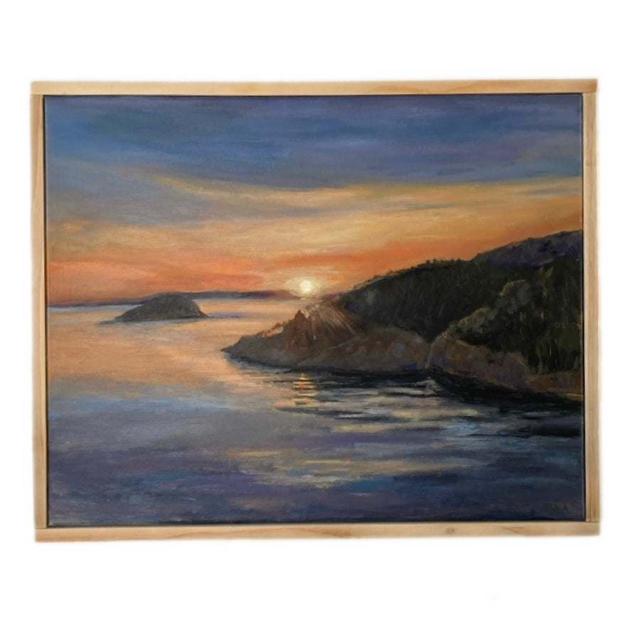 Original Pacific Northwest Landscape Painting – Deception Pass by Francisco Peña – Framed 17” X 21”