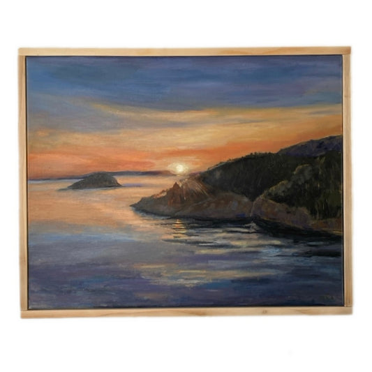 Original Pacific Northwest Landscape Painting – Deception Pass by Francisco Peña – Framed 17” X 21”