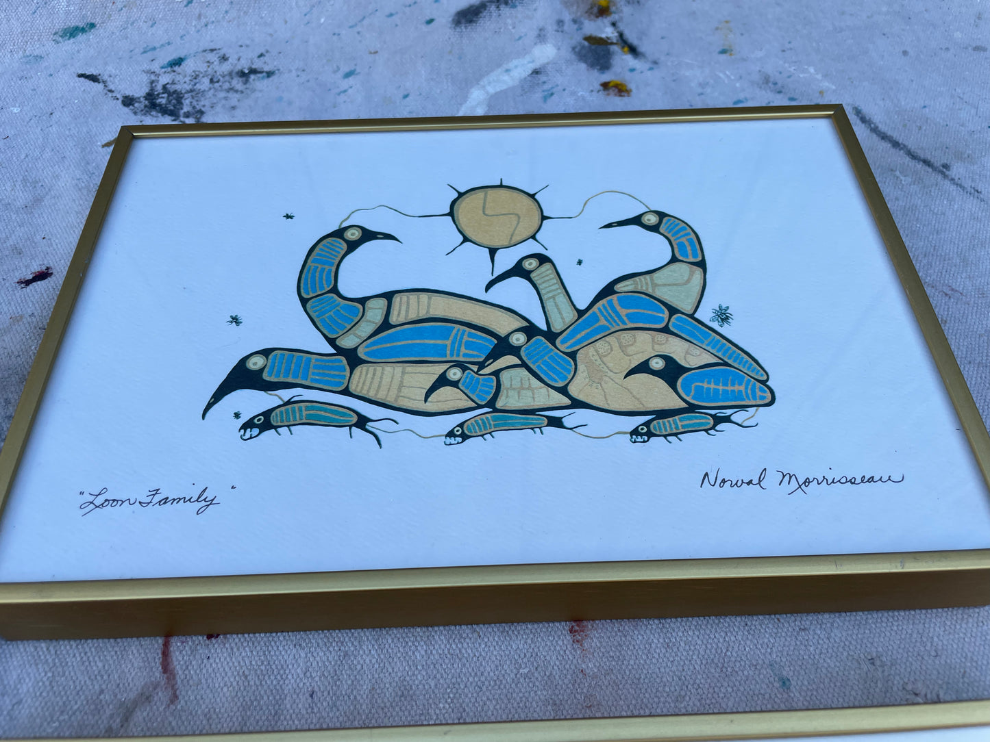 Late 20th Century Framed Norval Morrisseau Art Prints Set of 3