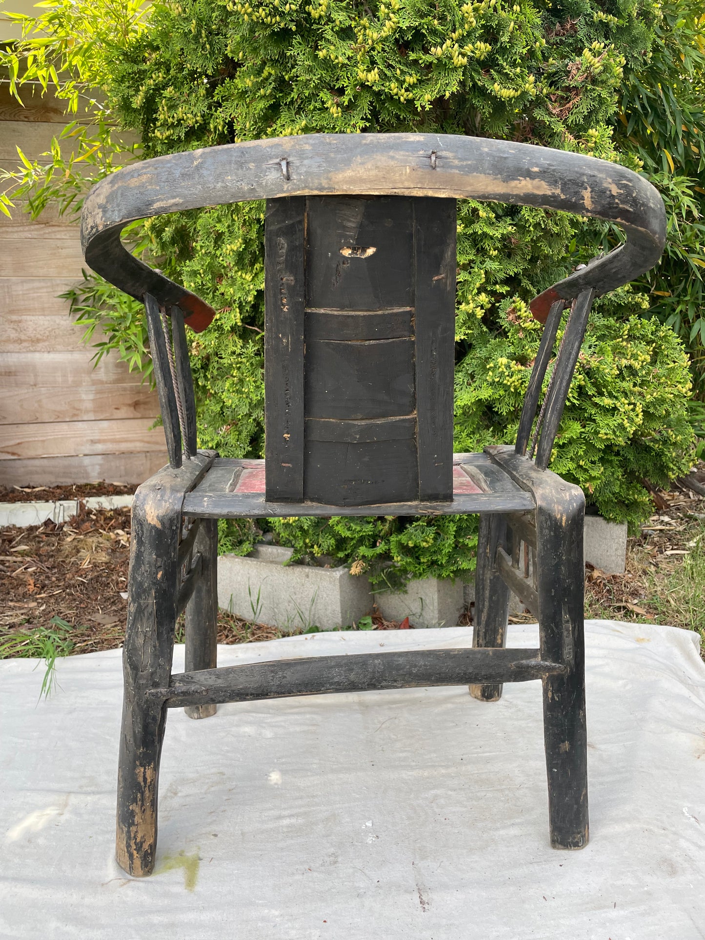 Late 19th-Early 20th Century Chinese Horseshoe Back Armchair