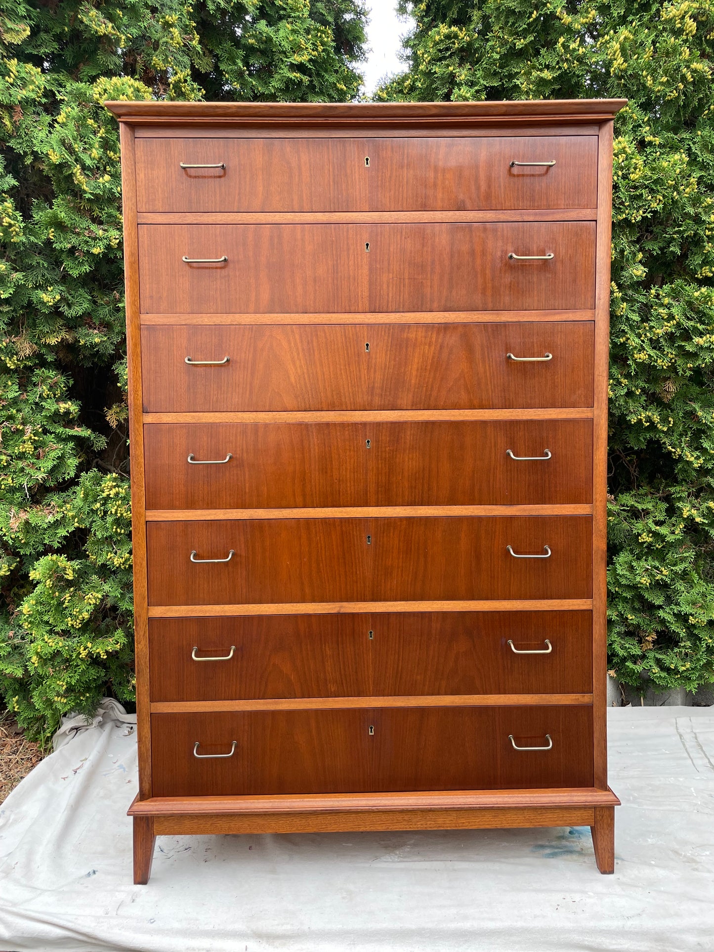 Danish Highboy Dresser Chest by Ole Wanscher