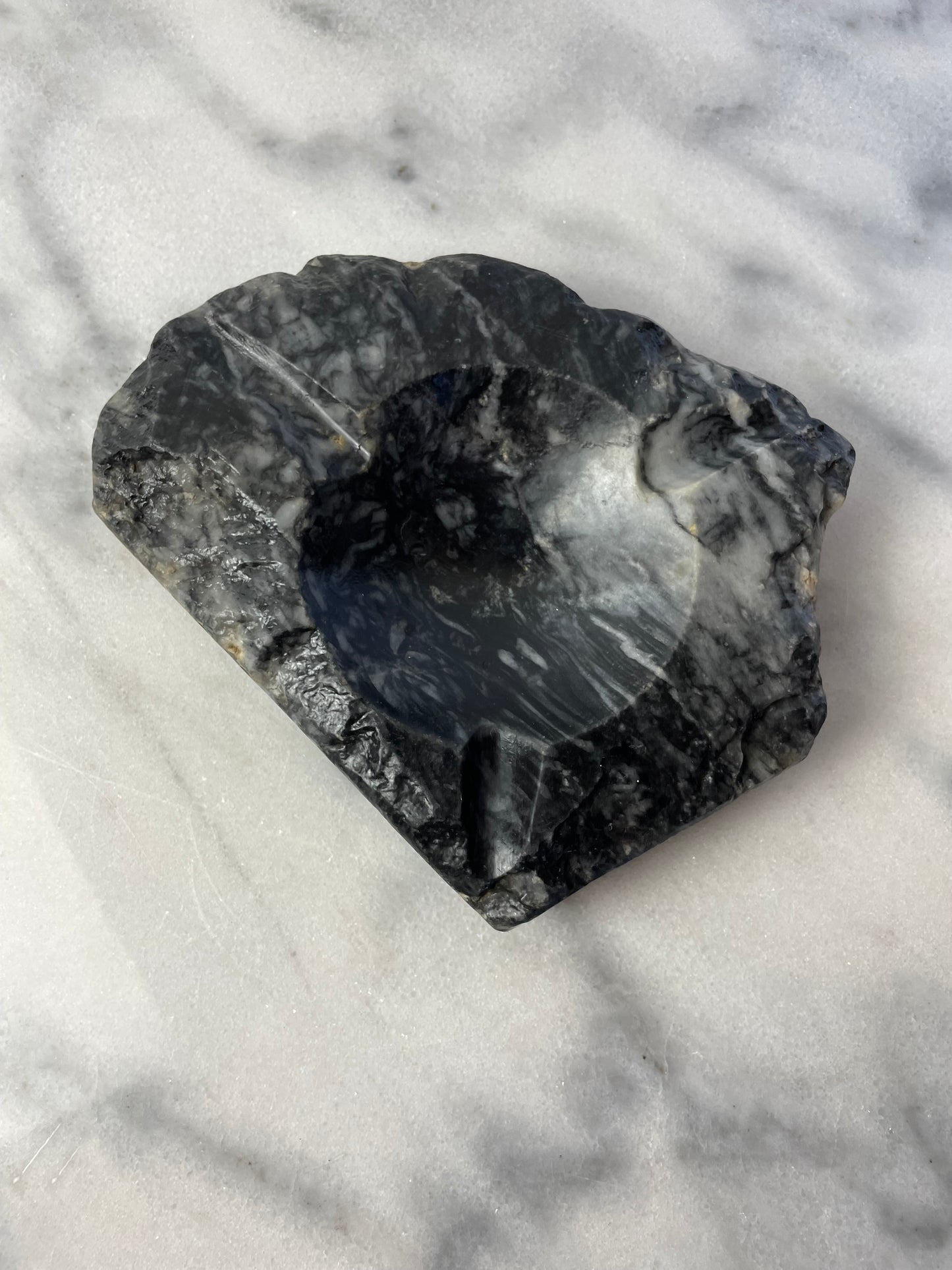 Mid 20th Century Organic Live Edge Polished Marble Ashtray