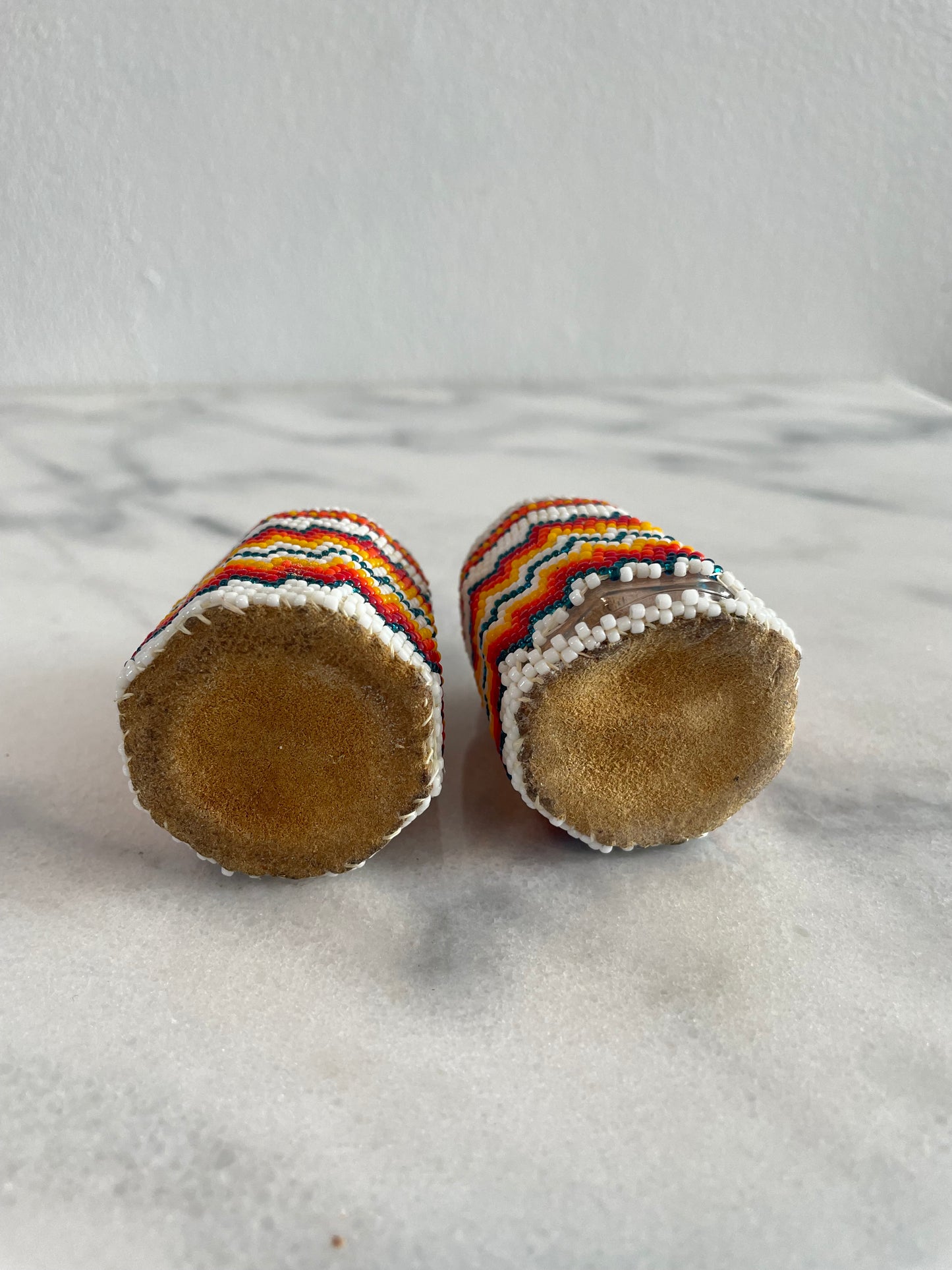 Vintage Native Beaded Southwest Salt & Pepper Shakers