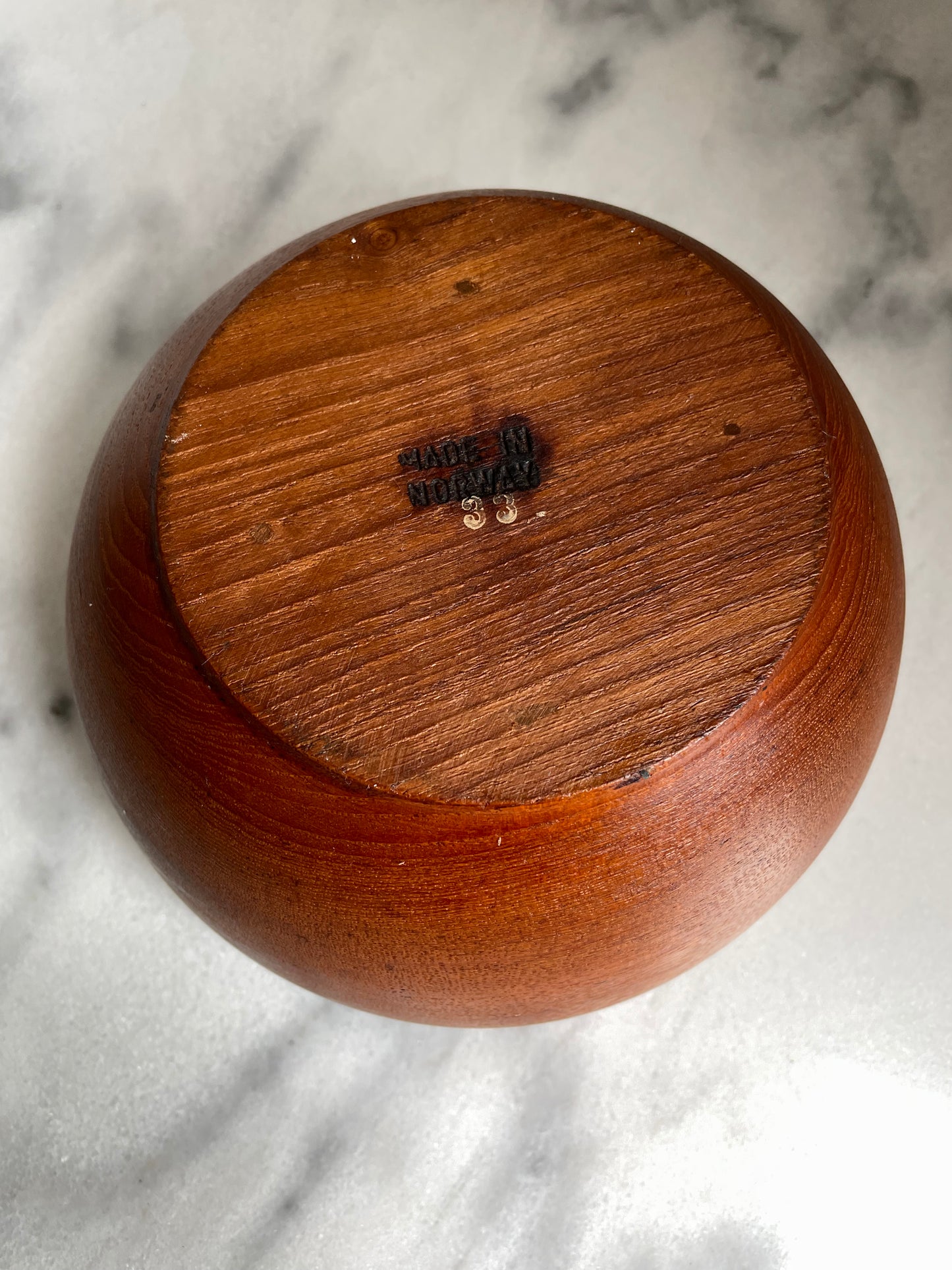 Mid-Century Modern Solid Teak Bowl, Made in Norway