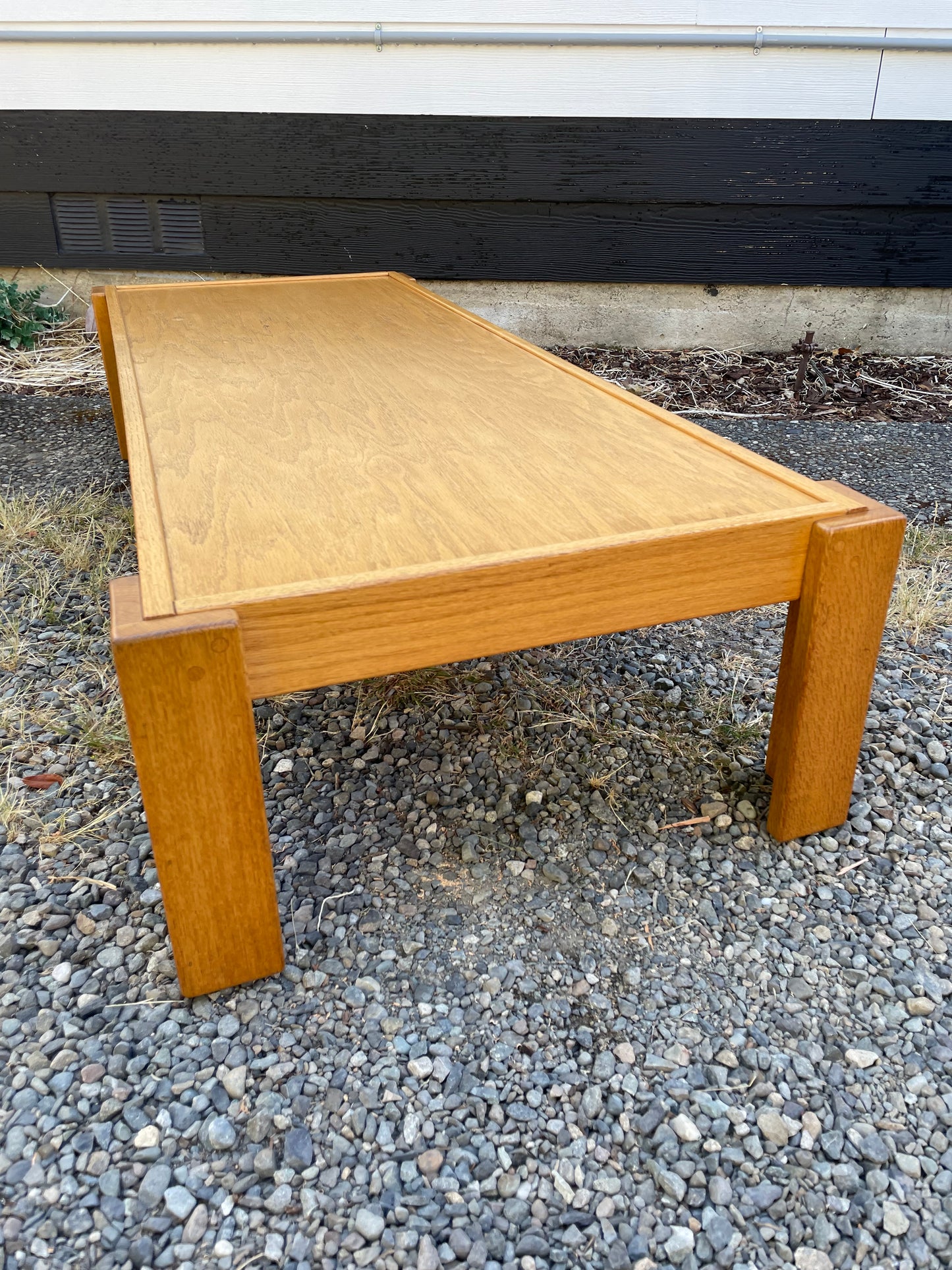 1970s Late Modern Japanese Style Low Oak Coffee Table in the Style of Tage Poulsen