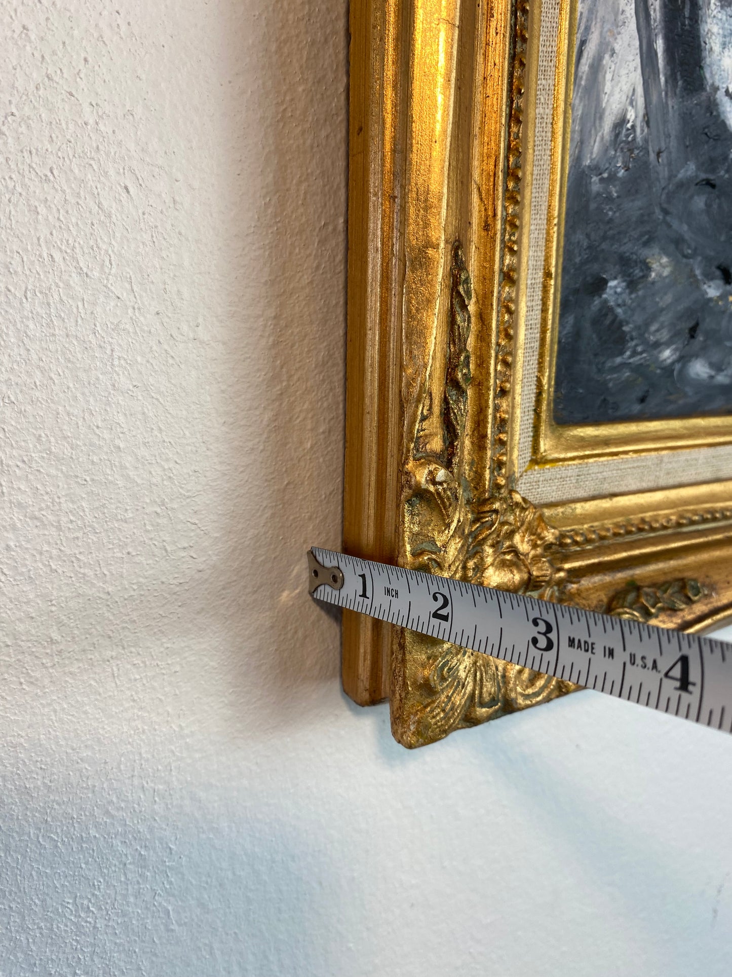 Original Abstract Expressionist Oil Painting in Ornate Vintage Gilded Frame by Francisco Peña 2026