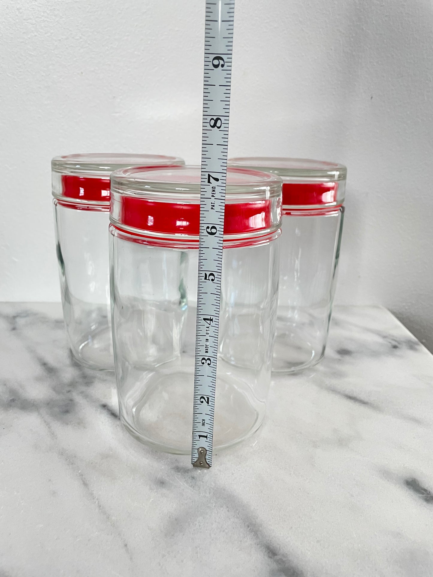 Vintage Post Modern Bormioli Rocco Italy Storage Jars - Set of 3