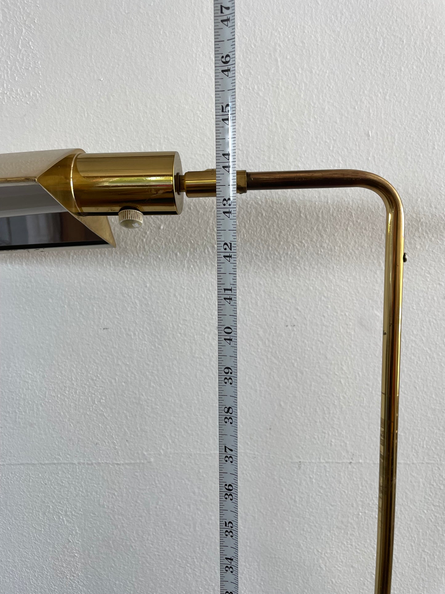 Mid 20th Century Koch & Lowy Brass Pharmacy Floor Reading Lamp With Dimmer