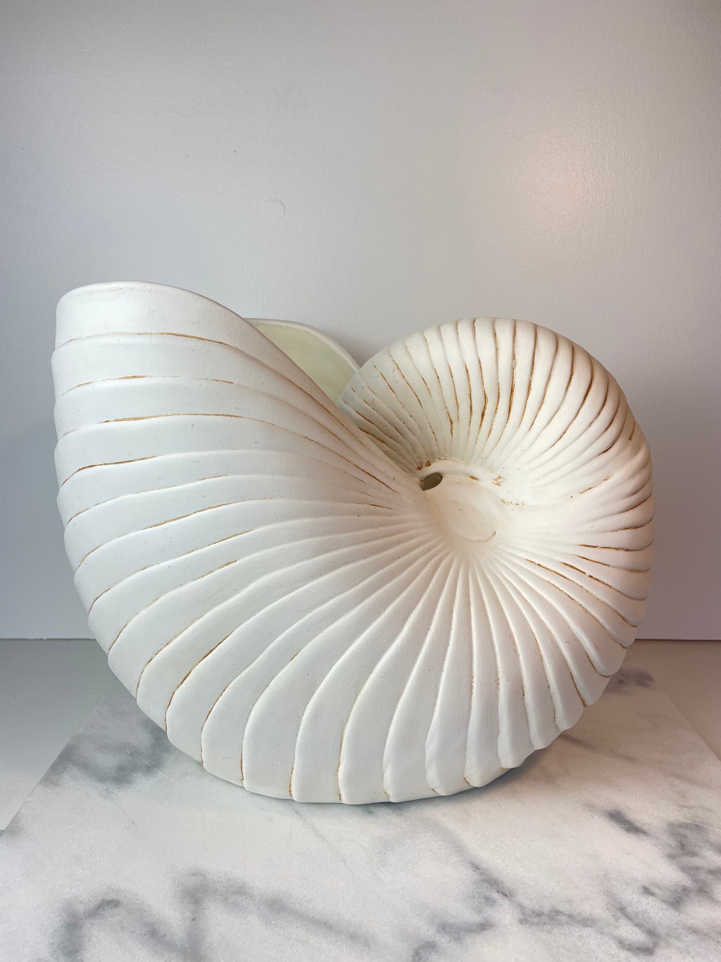 Large Scale Ceramic Nautilus Shell Sculptural Vessel