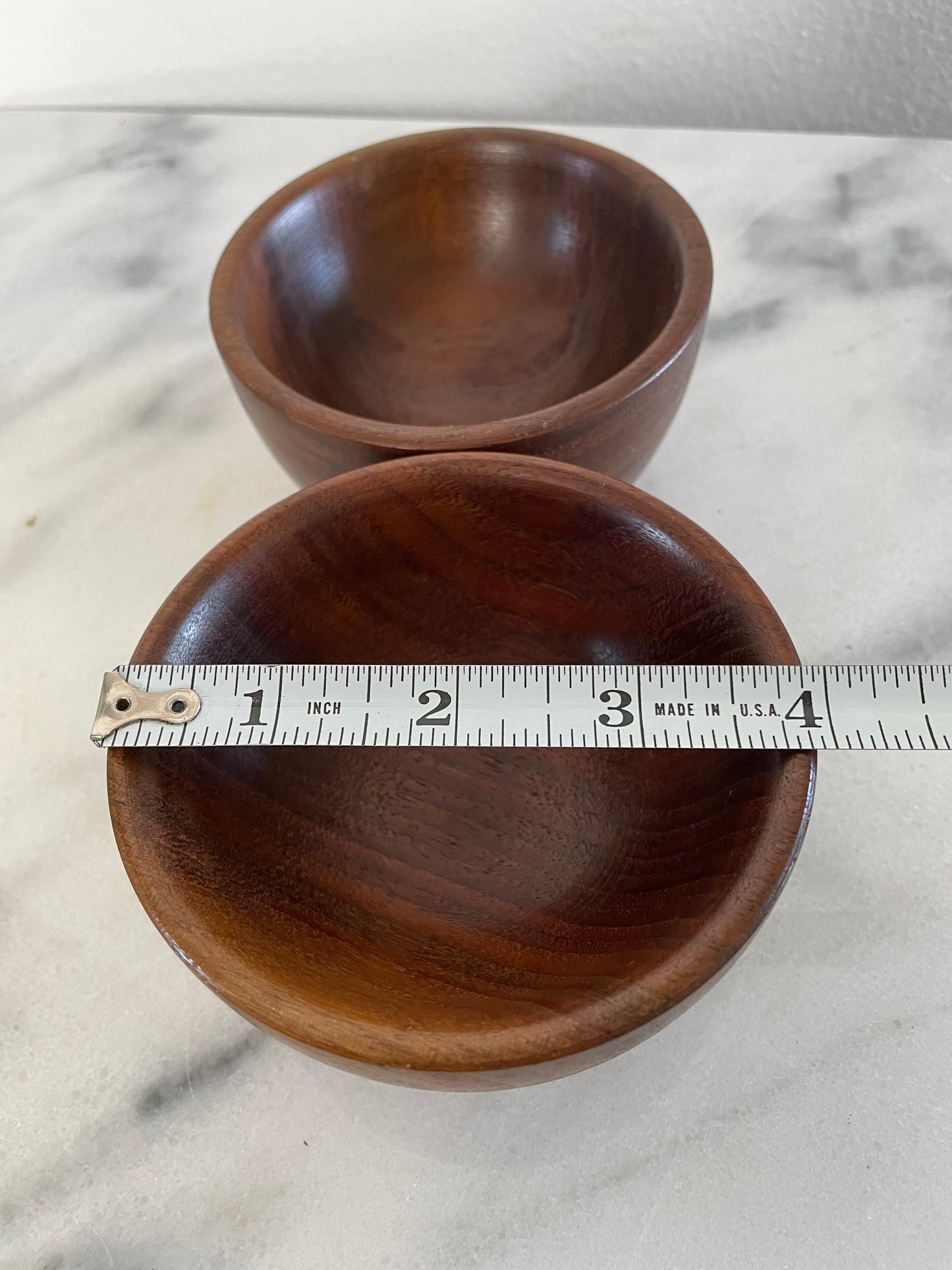 Mid 20th Century Small Turned Walnut Bowls - A Pair