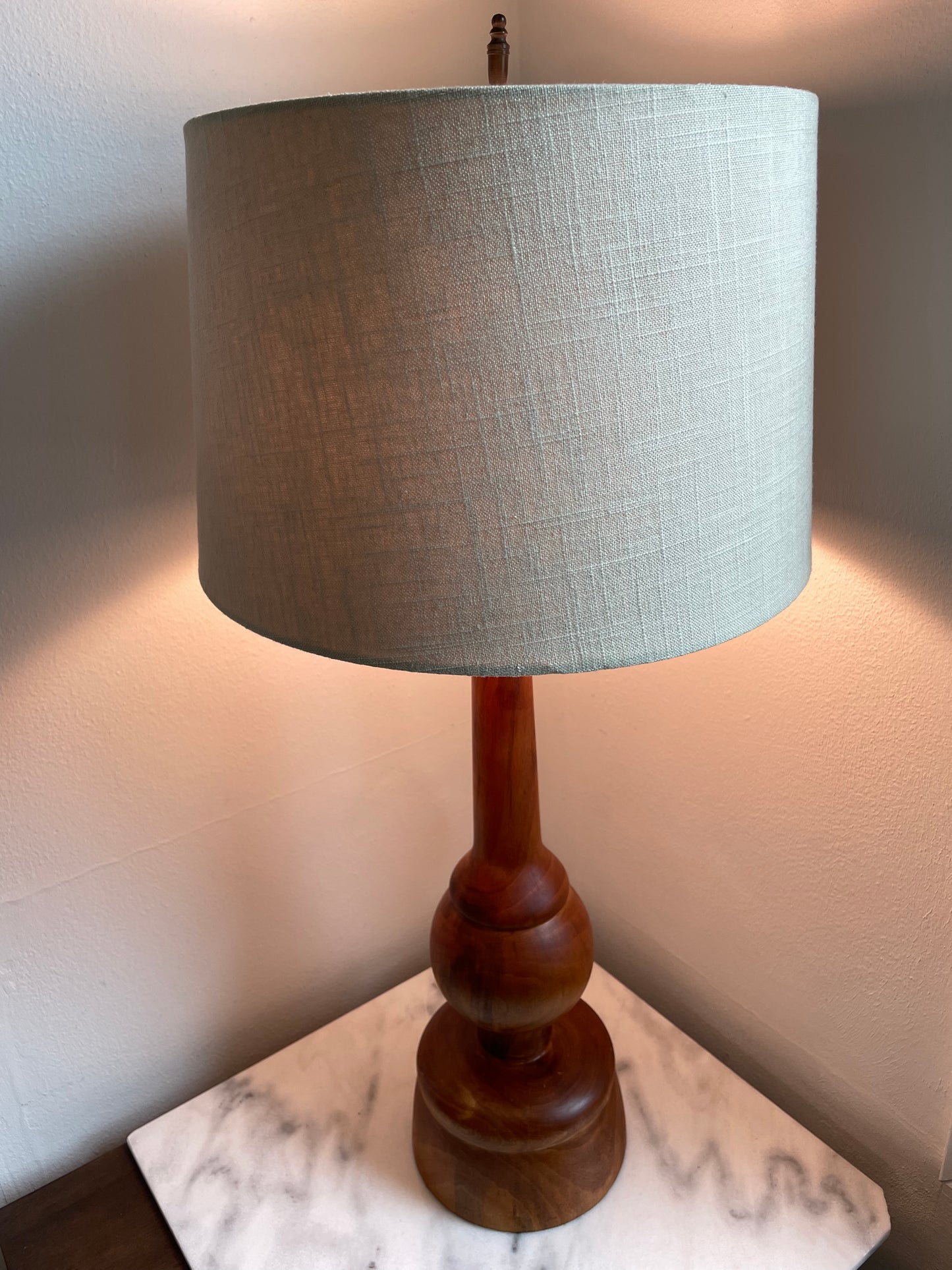 Mid 20th Century Hand Made Turned Wood Lamp