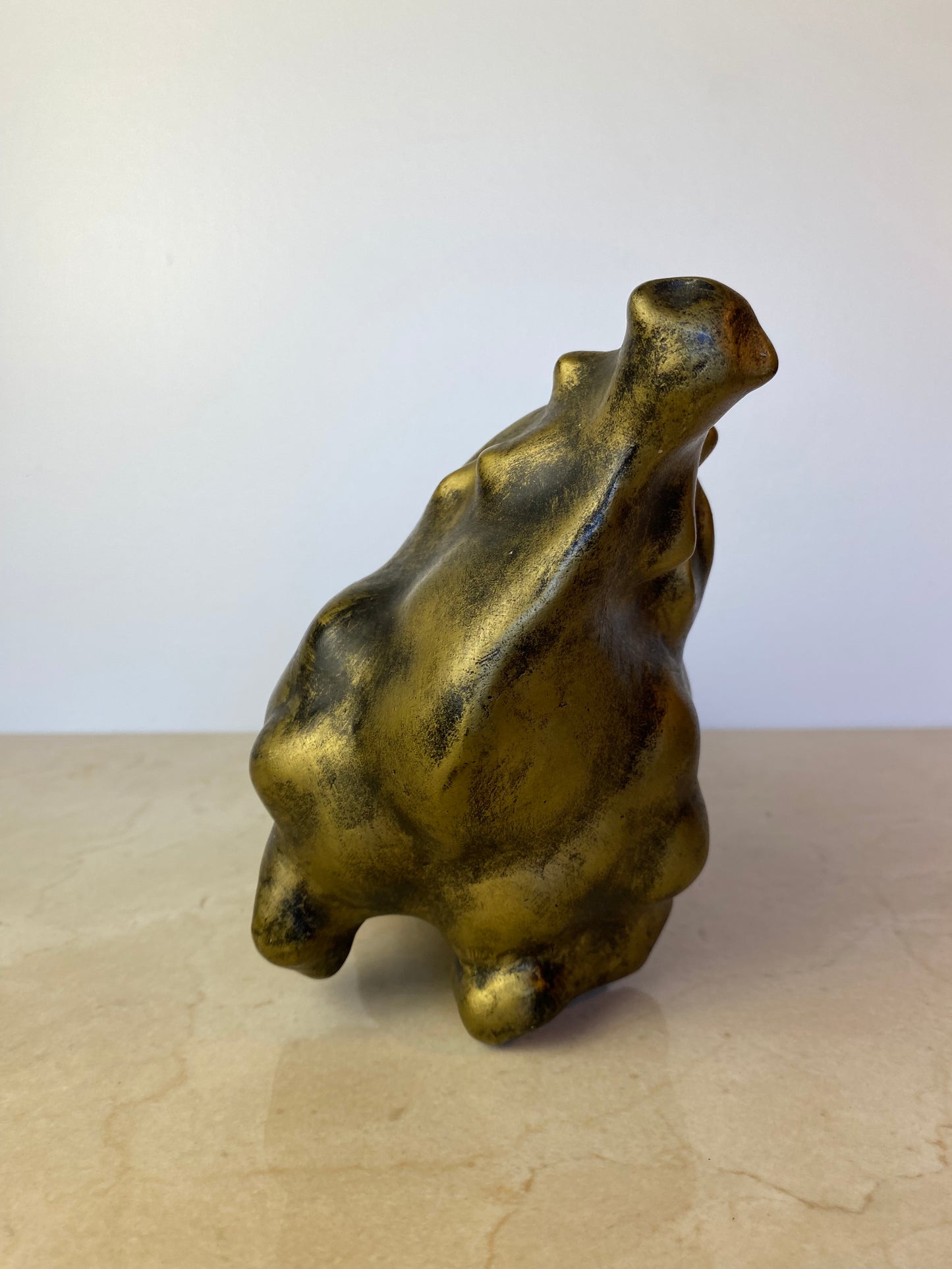 Signed Mid-Century Modern Brutalist Ceramic Bull Sculpture by Boštjan Putrih, 1970s