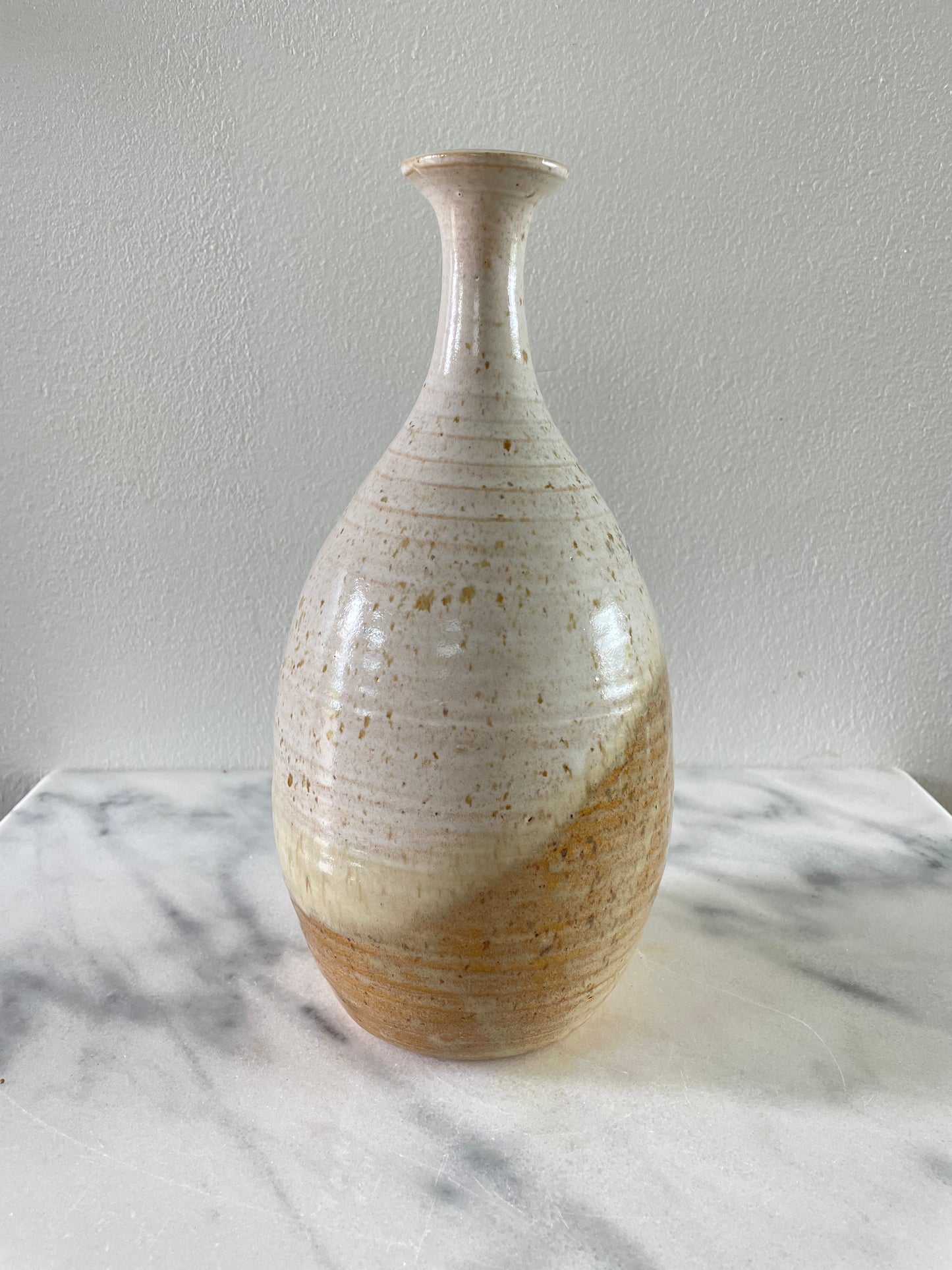 Mid-Century Signed Studio Ceramic Bottle Form Vase