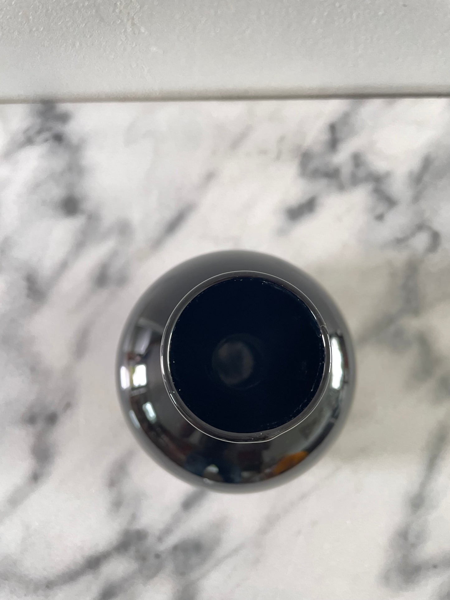 Vintage 1970s Black Glass Vase by Tiara Glass